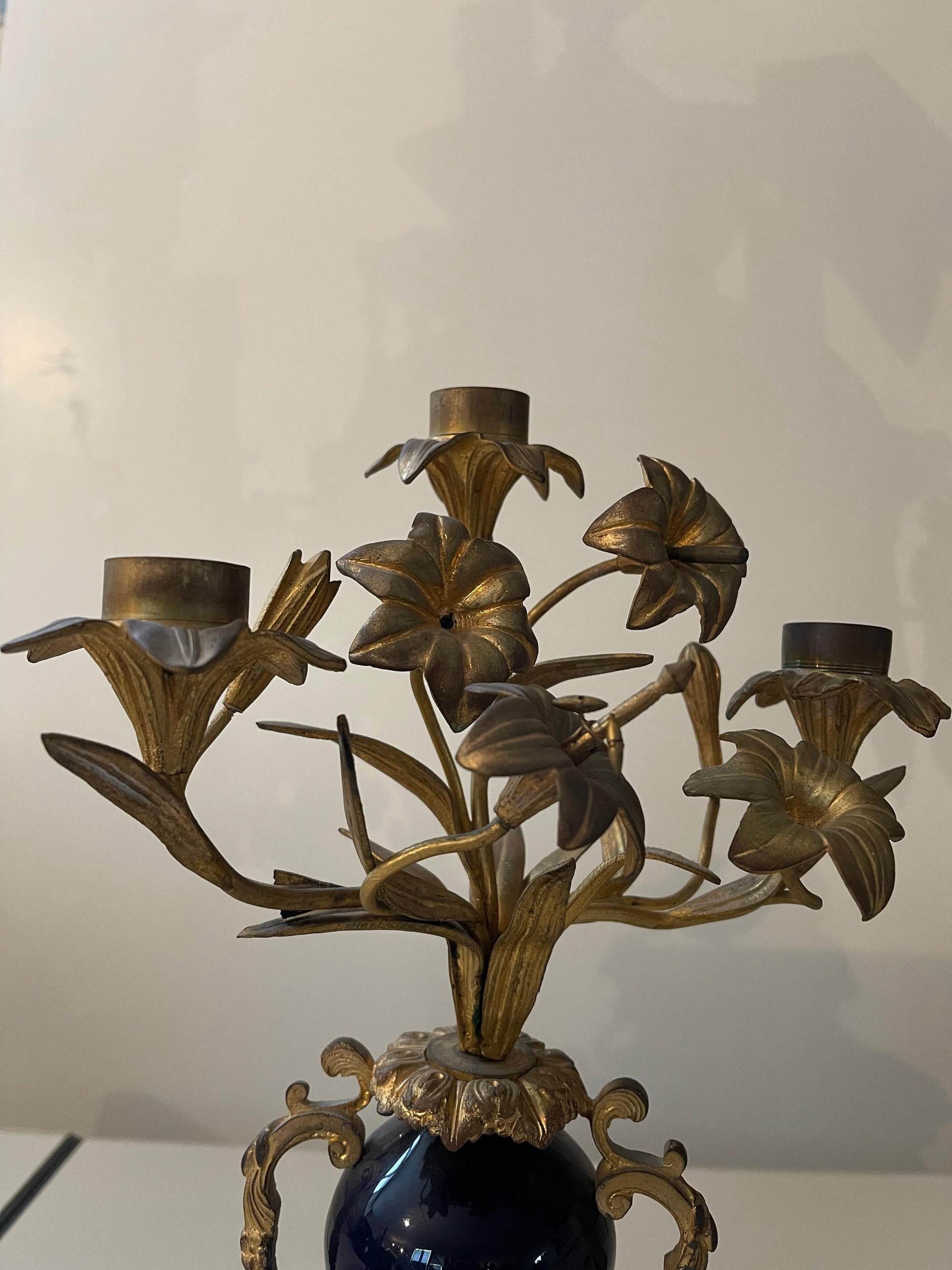 Candelabri antichi in bronzo e porcellana stile parigi
