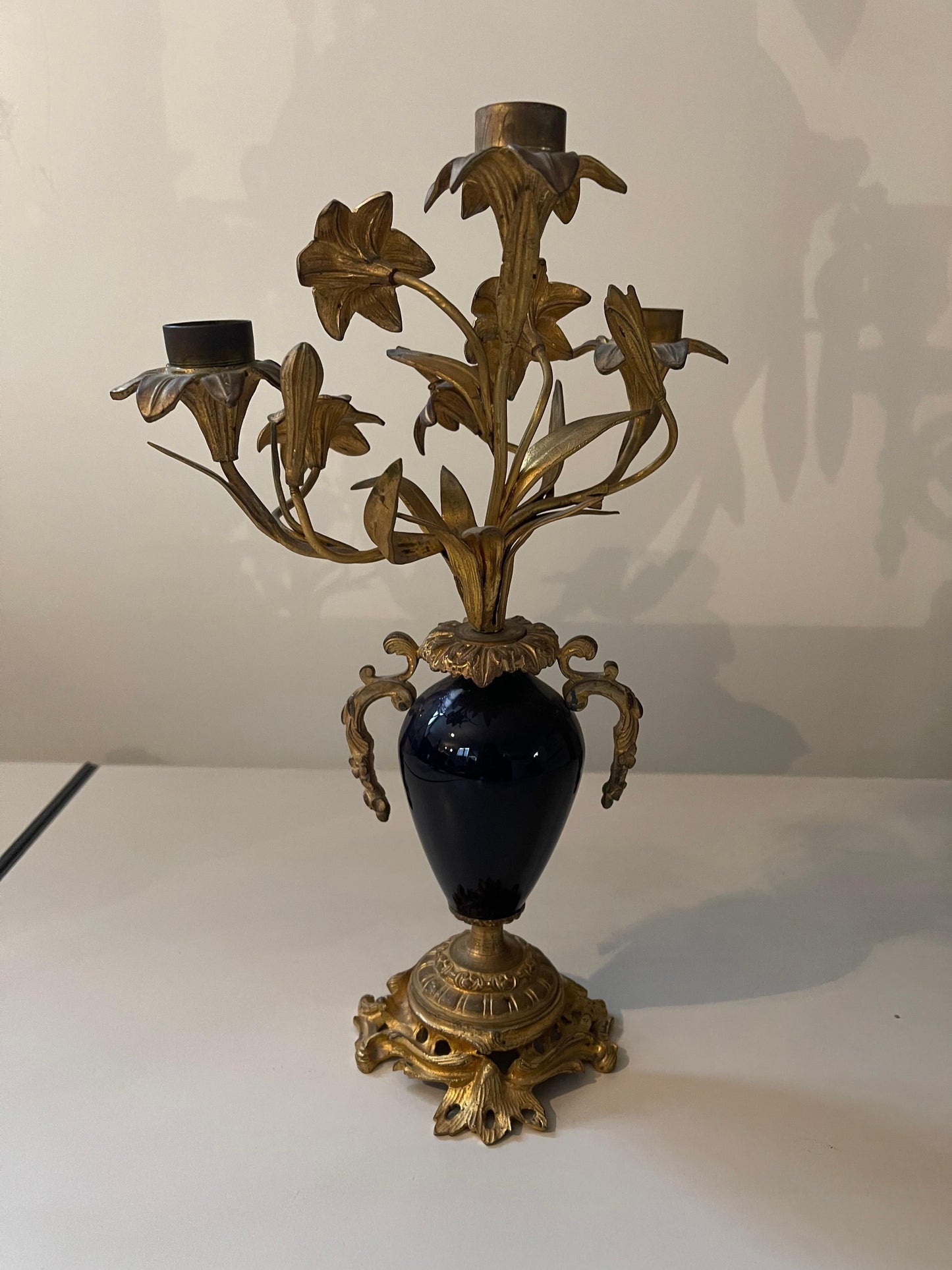 Candelabri antichi in bronzo e porcellana stile parigi