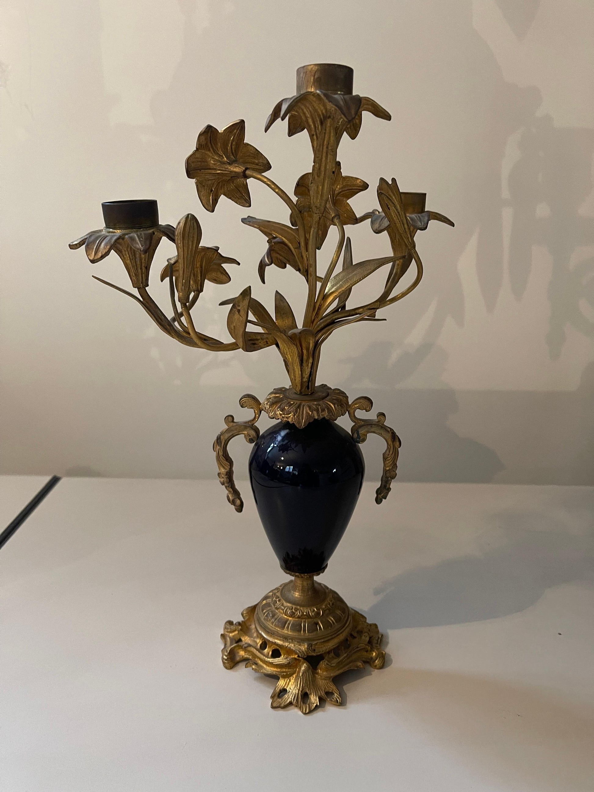 Candelabri antichi in bronzo e porcellana stile parigi