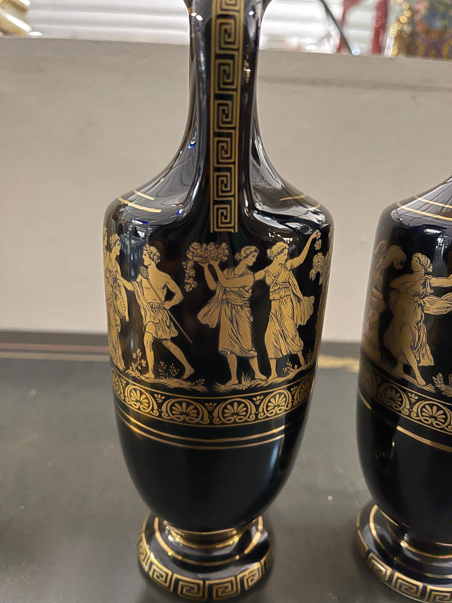 Set vaso centrotavola design vetro scuro murano vintage epoca anni '60