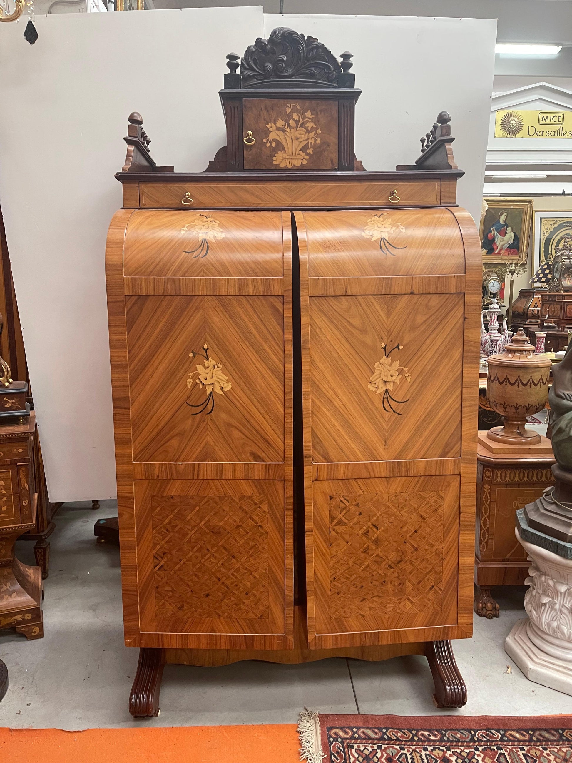 Royal Organizer desk in prestigious fruits. Wood Italian origin 1960