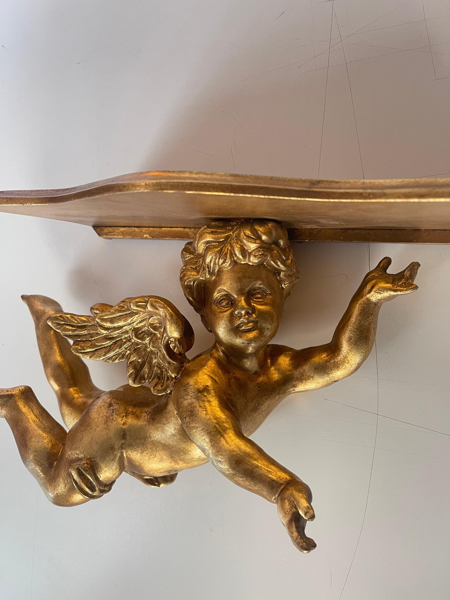 Bellisima Mensola piccola angeli in foglia oro