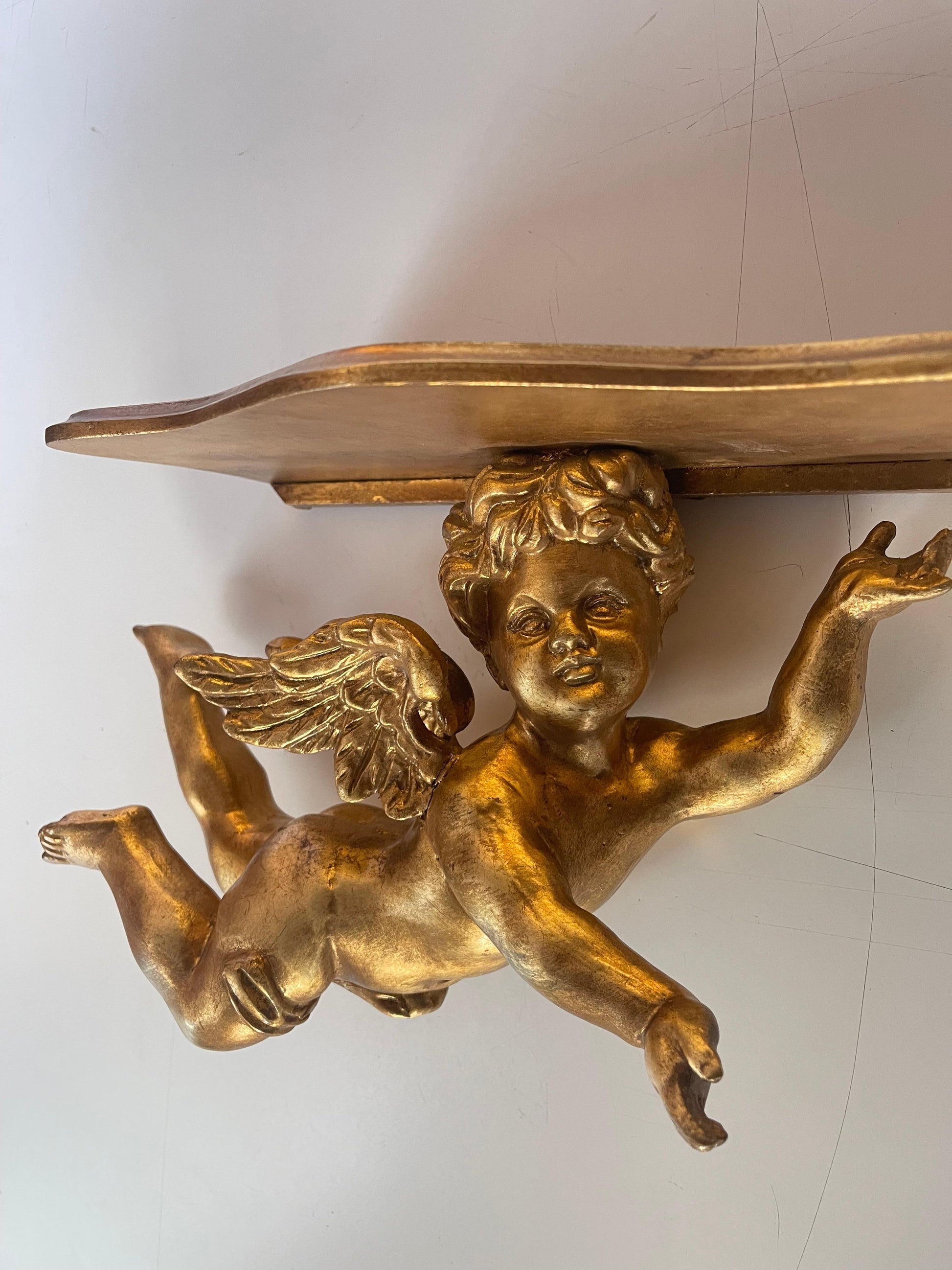 Bellisima Mensola piccola angeli in foglia oro