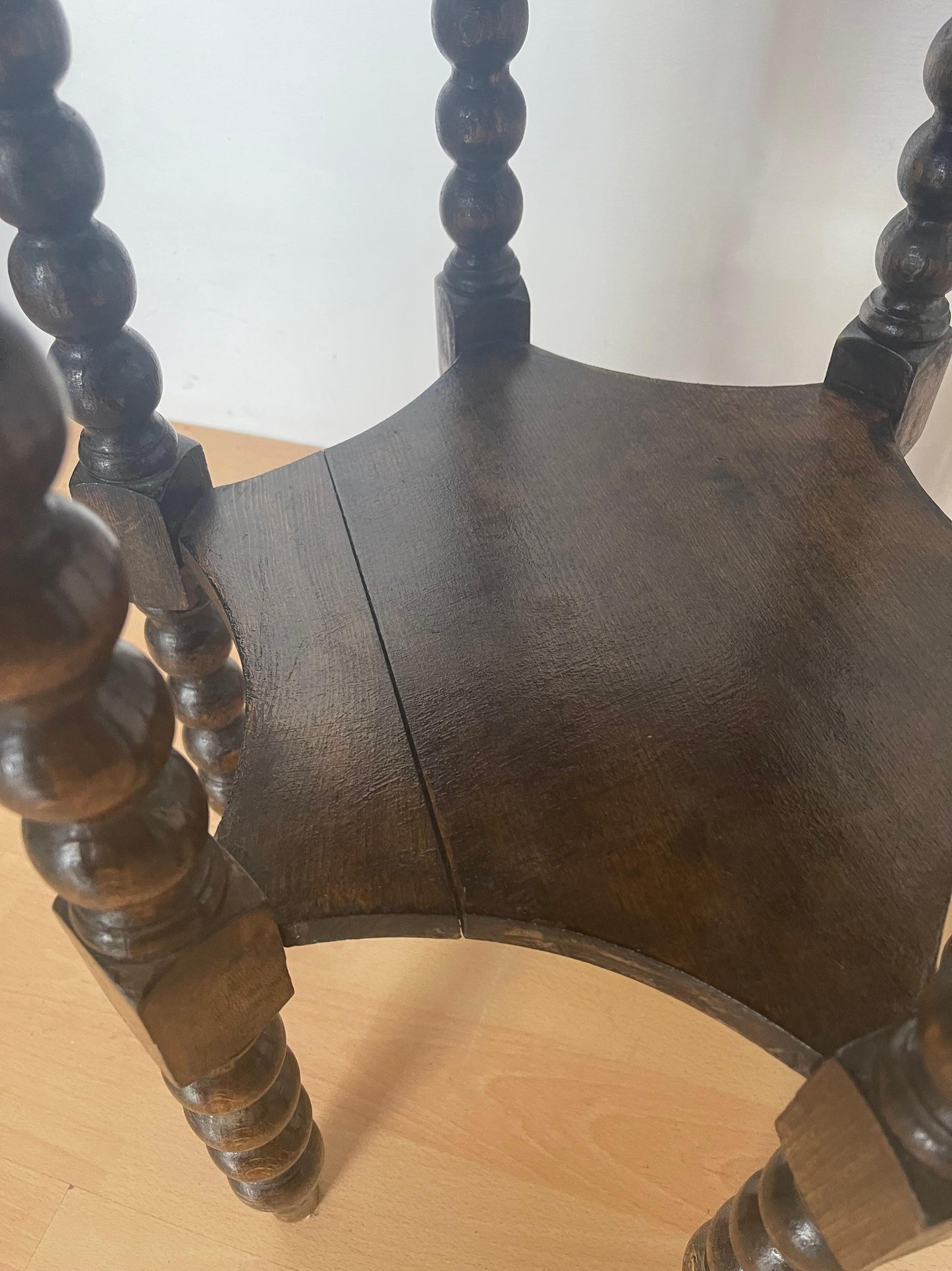 Tavolino Rocchetto in legno esagonale vintage anni '98