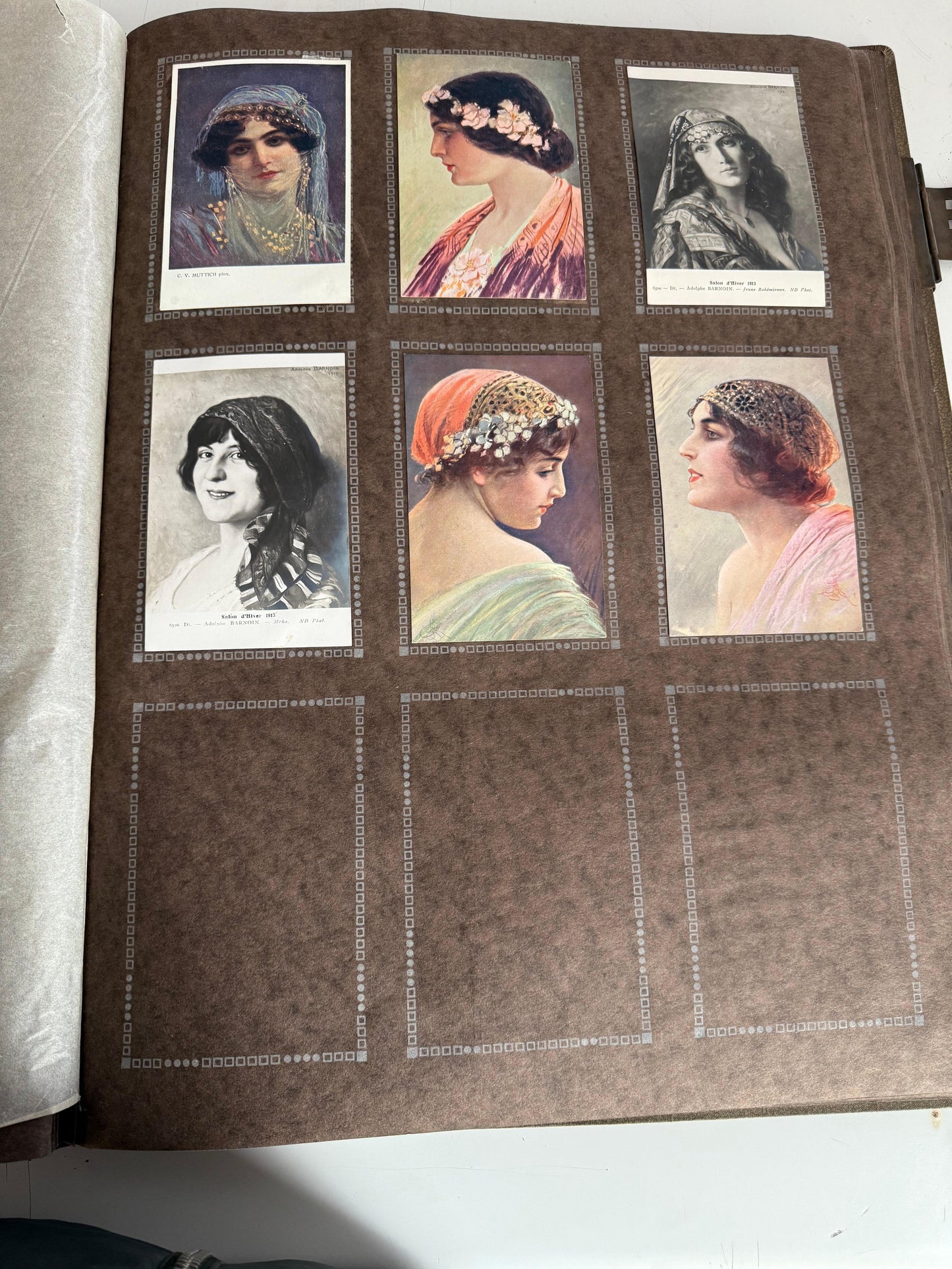 Libro antico collezione di foto e ritratti francese XIX secolo