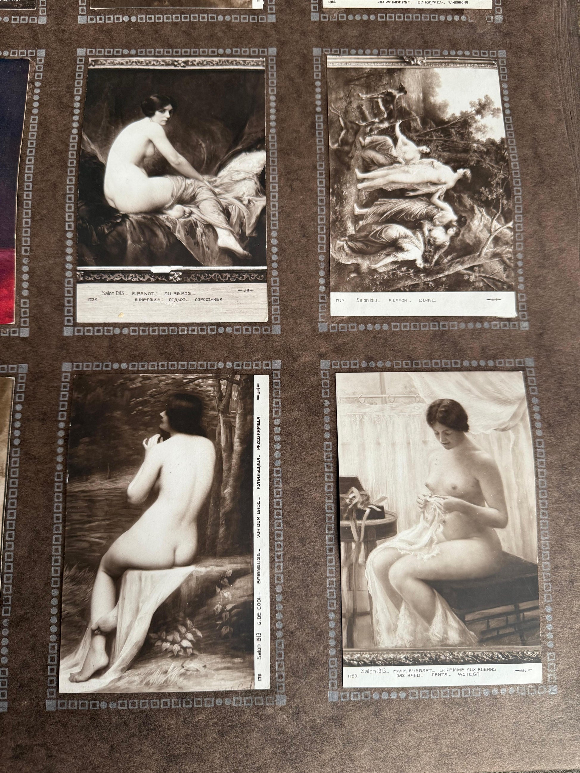 Libro antico collezione di foto e ritratti francese XIX secolo