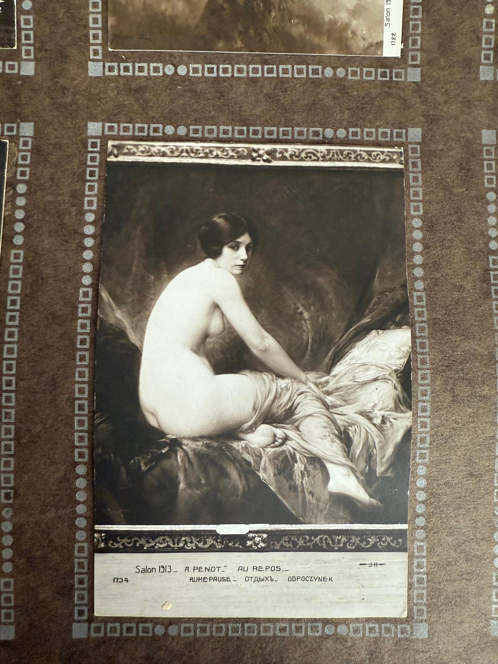 Libro antico collezione di foto e ritratti francese XIX secolo