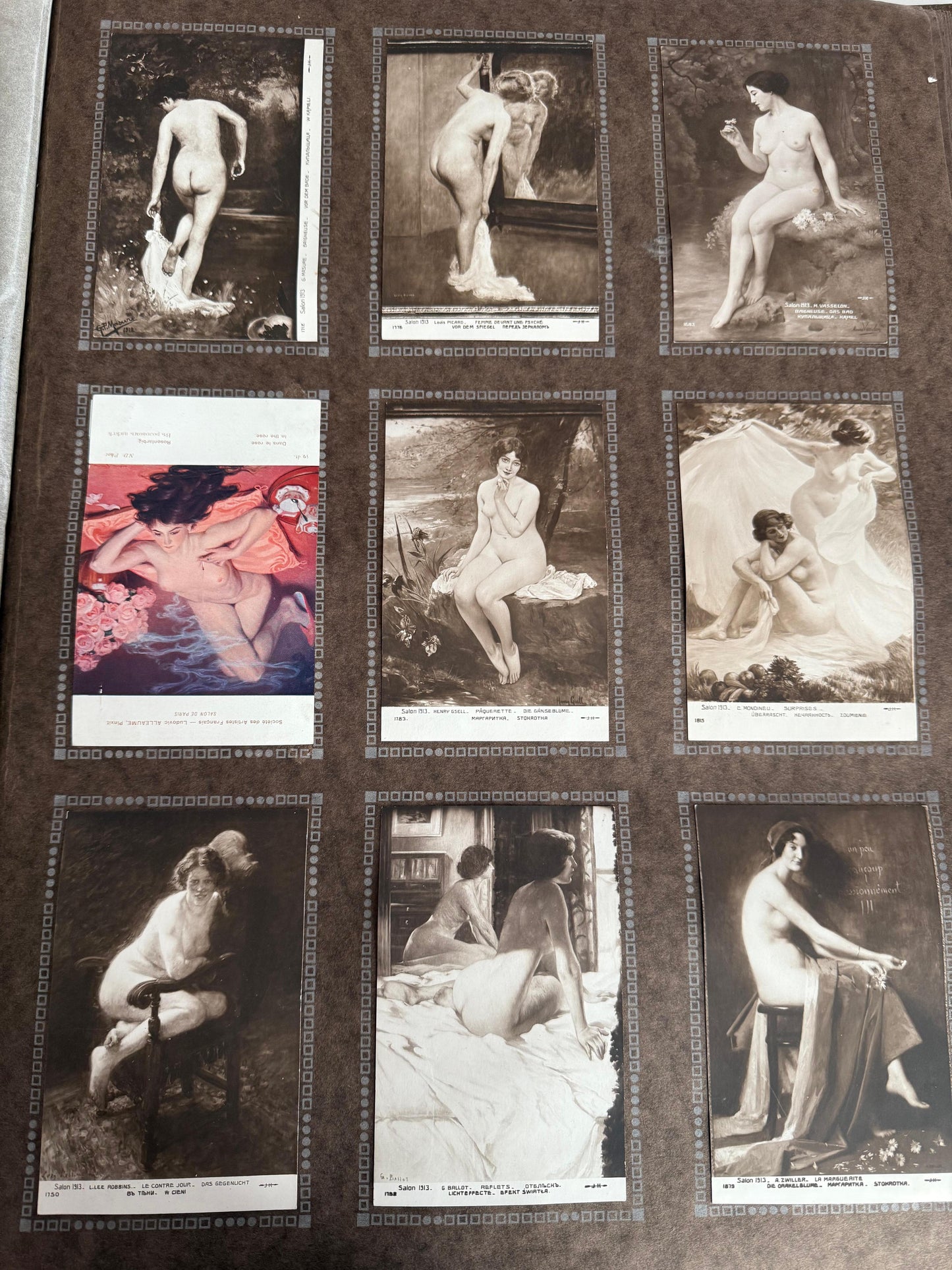 Libro antico collezione di foto e ritratti francese XIX secolo