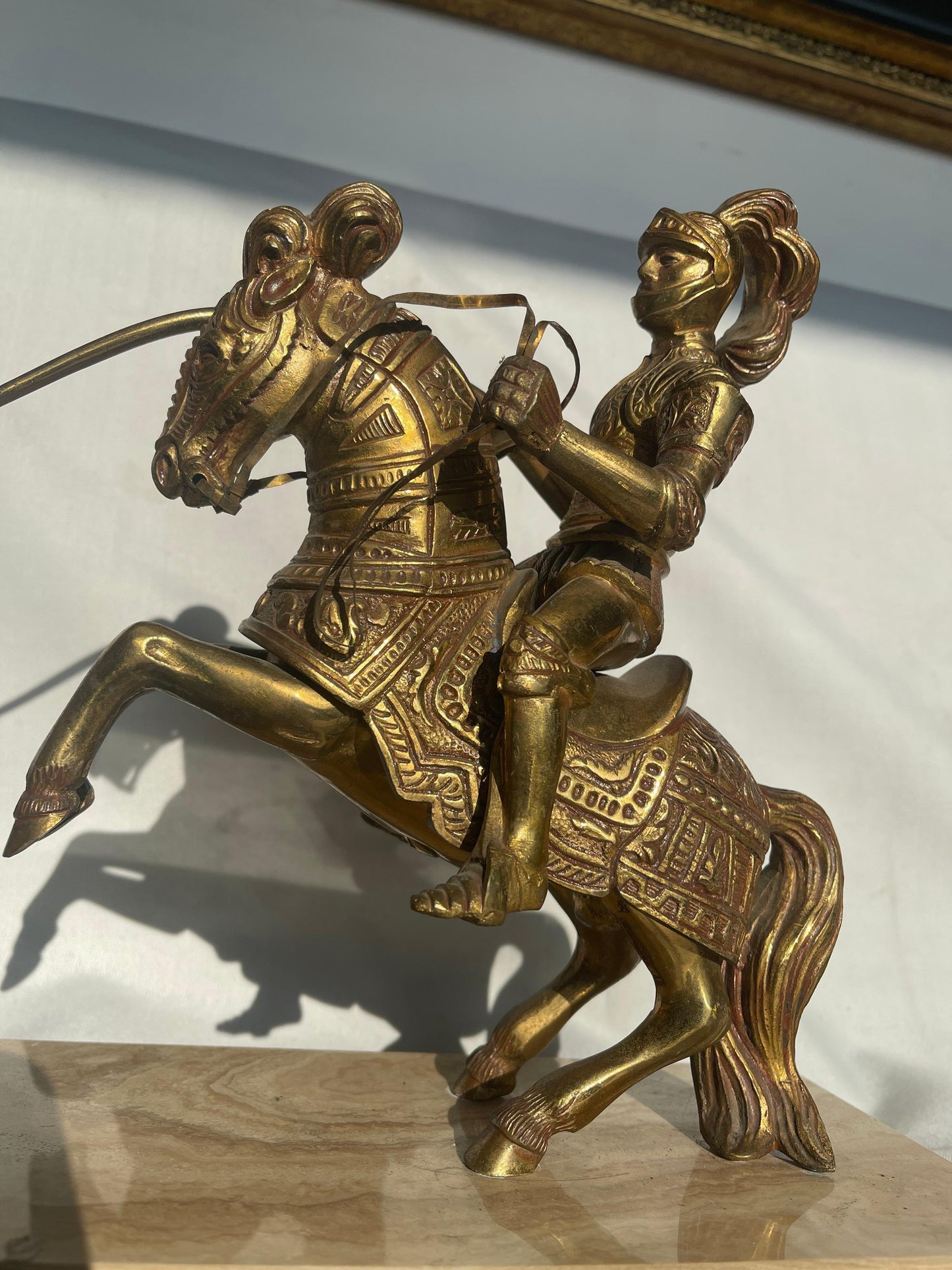 Rinascimentale Coppia di soldati gotici a cavallo Metallo Rinascimento XX Secolo