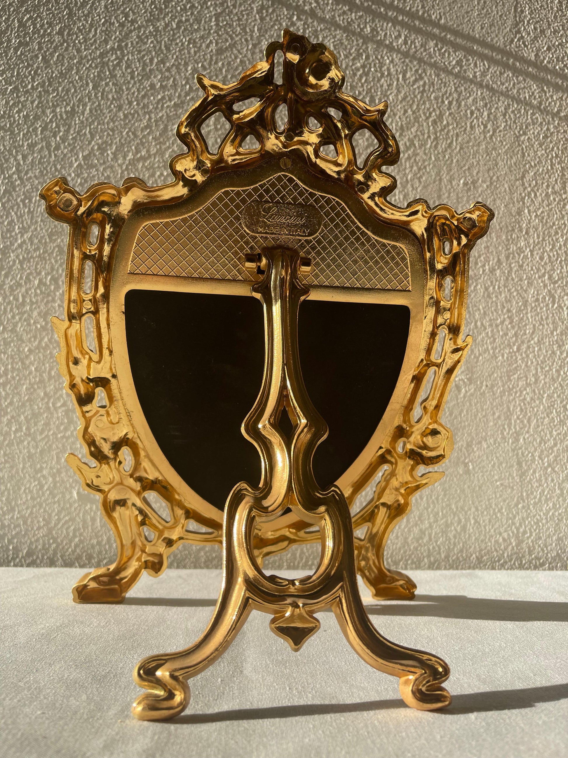 Splendido specchio in bronzo da tavolo italiano stile francese anni '90