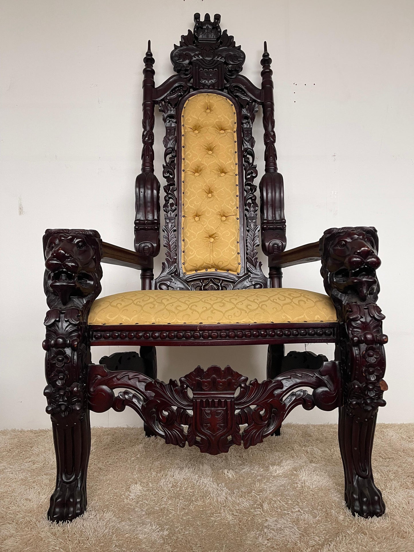 Grande trono lion king italiano stile dark poltrone reale del secolo XX