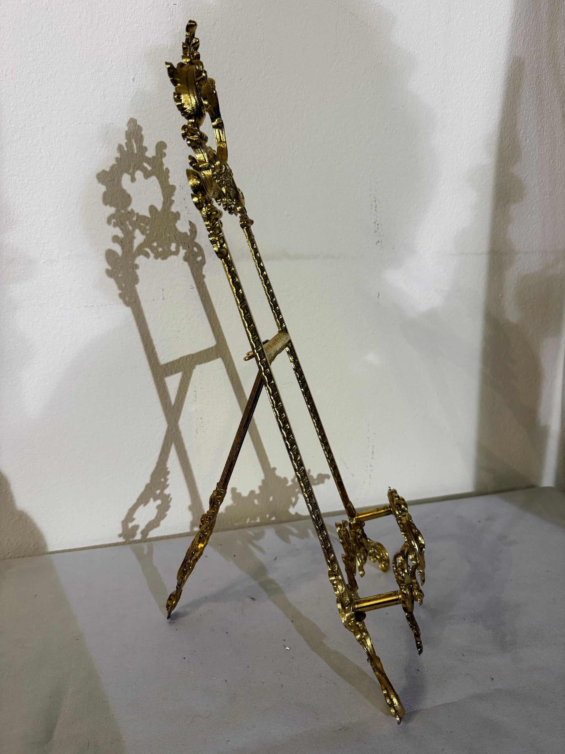 Cavalletto in bronzo lucido portafoto stile francese secolo XX