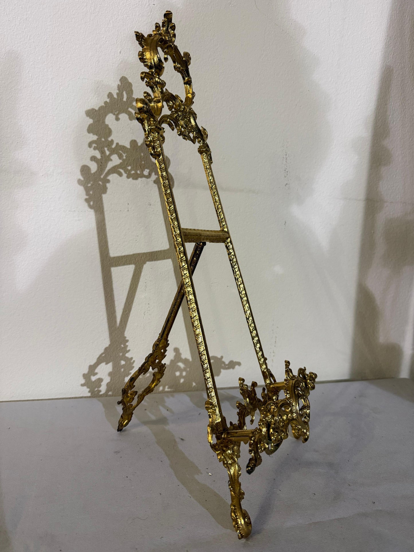 Cavalletto in bronzo lucido portafoto stile francese secolo XX