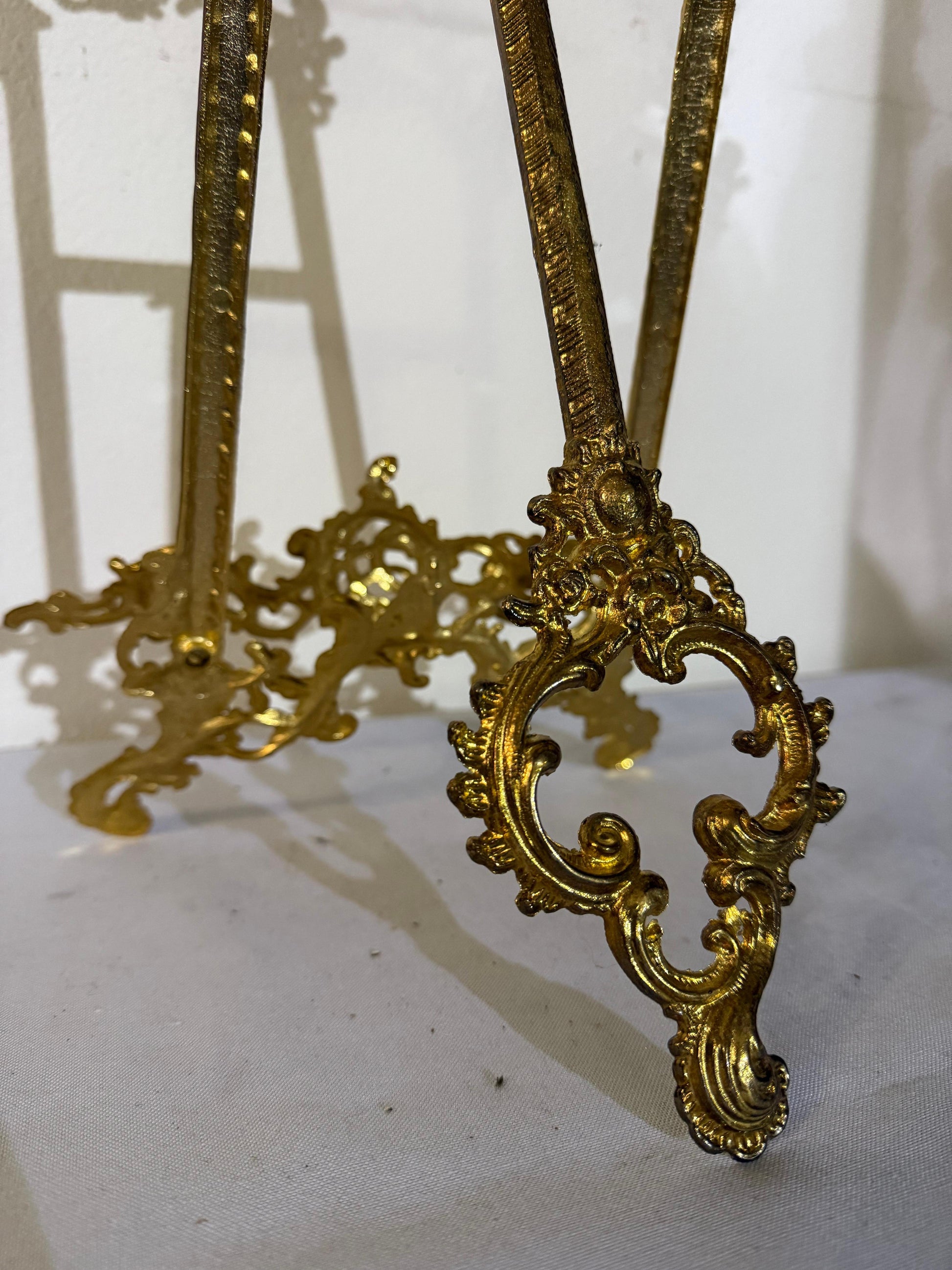 Cavalletto in bronzo lucido portafoto stile francese secolo XX