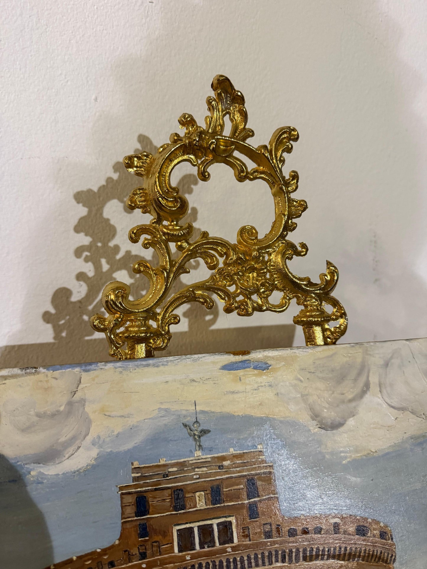 Cavalletto in bronzo lucido portafoto stile francese secolo XX