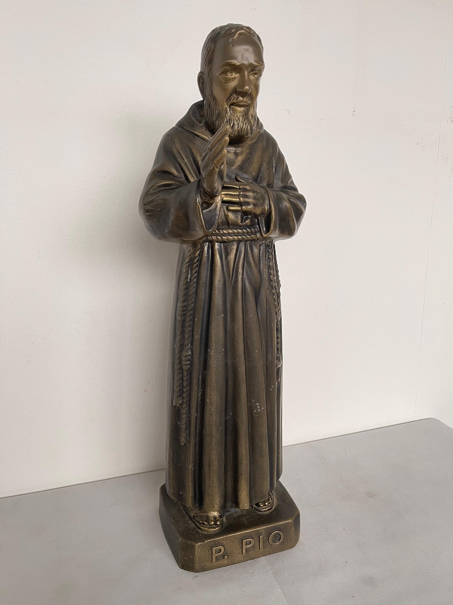 Statua Padre Pio Benedicente in BRONZO XX secolo italian