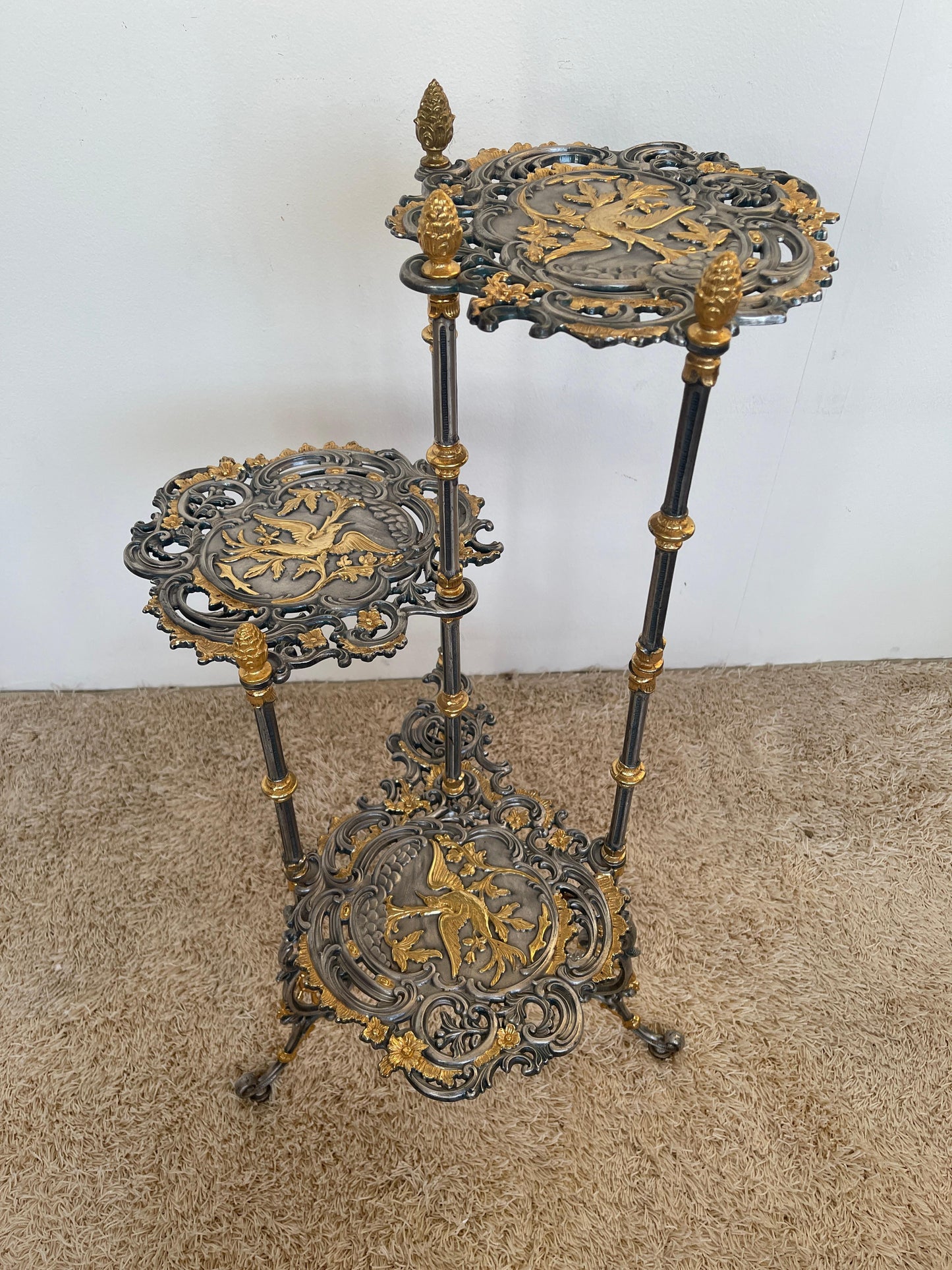 Lussuoso portaoggetti in argento e oro zecchino anni '90