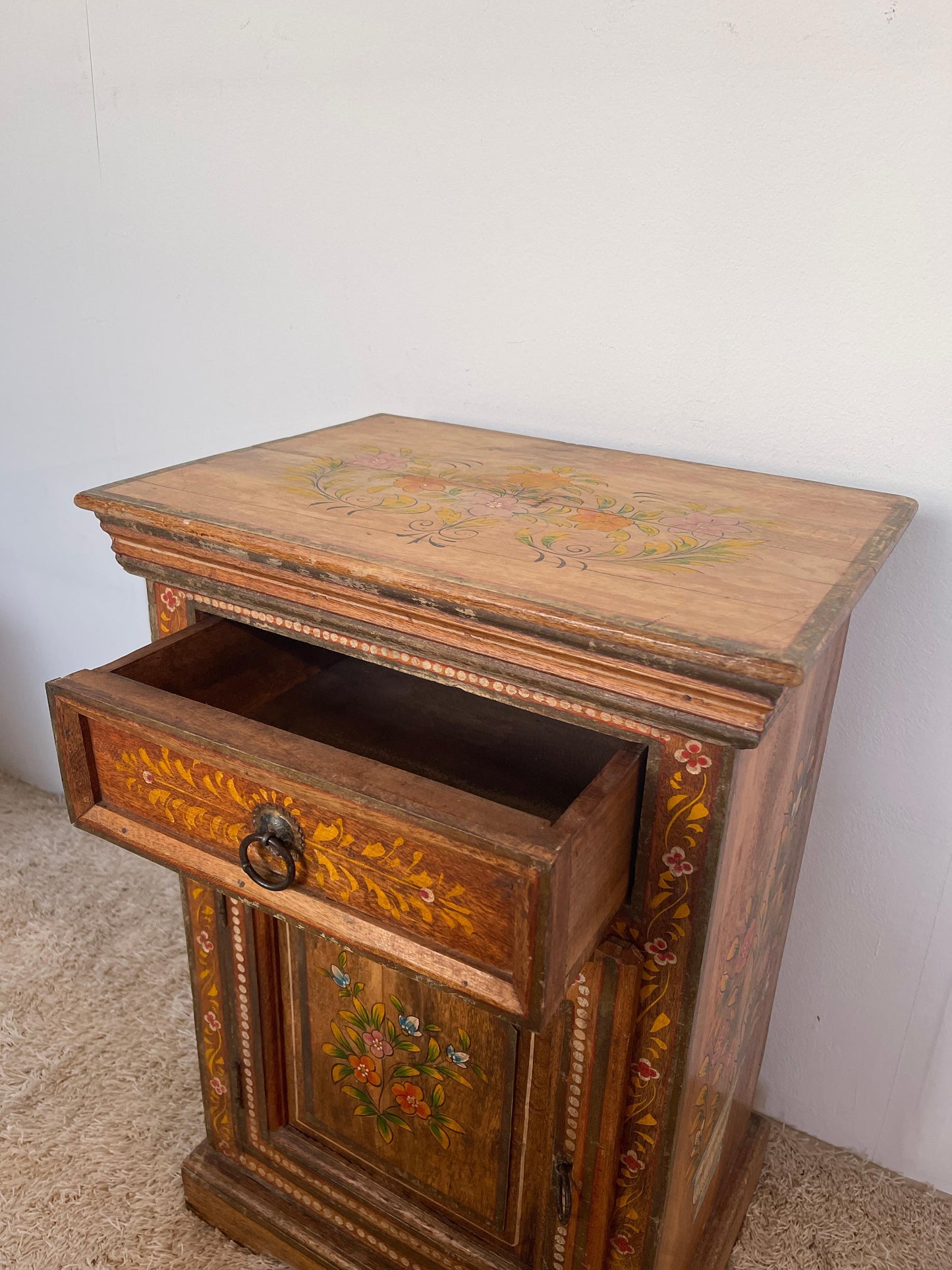 Mobiletto comodini antico dipinto italia anni '50