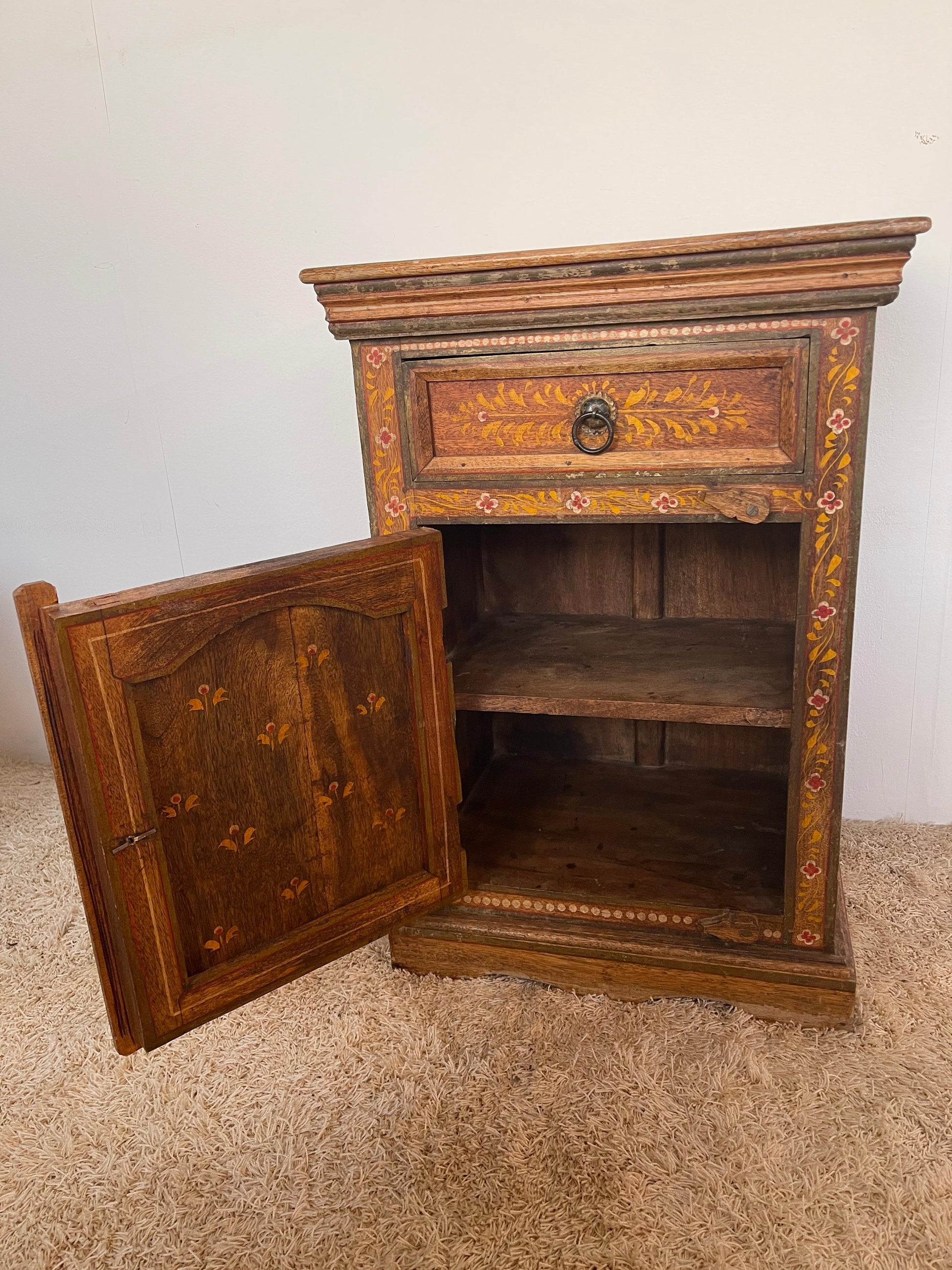 Mobiletto comodini antico dipinto italia anni '50