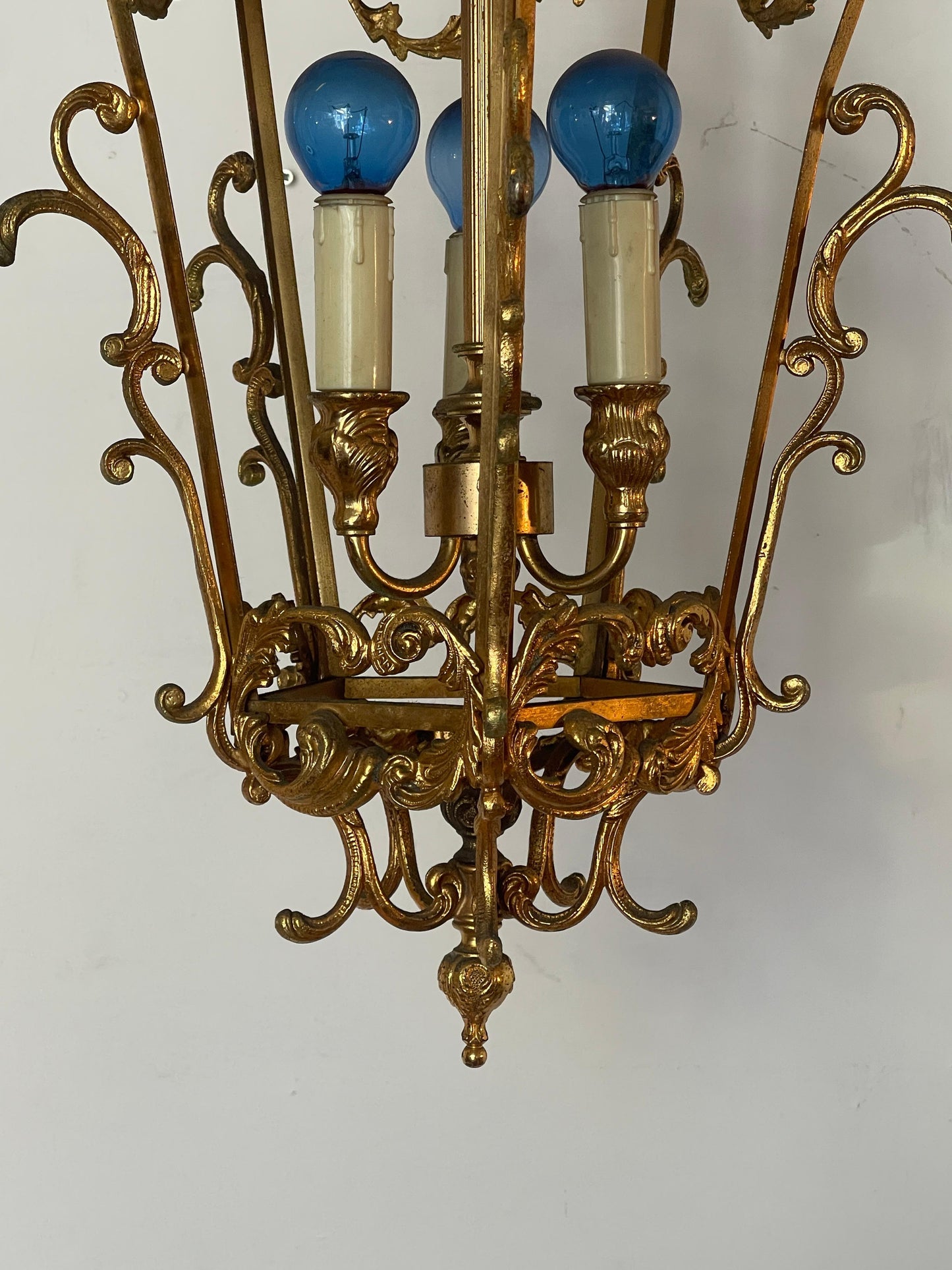 Coppia di lanterne vintage in bronzo degli anni '40