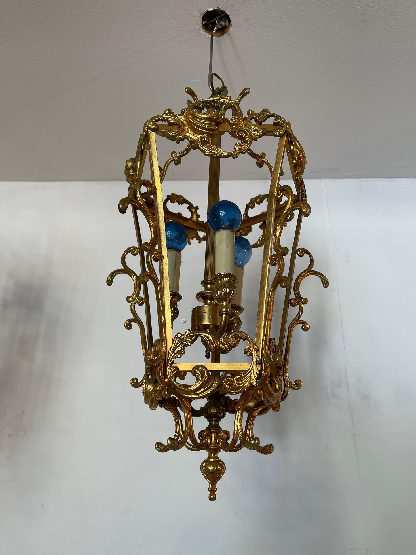 Coppia di lanterne vintage in bronzo degli anni '40