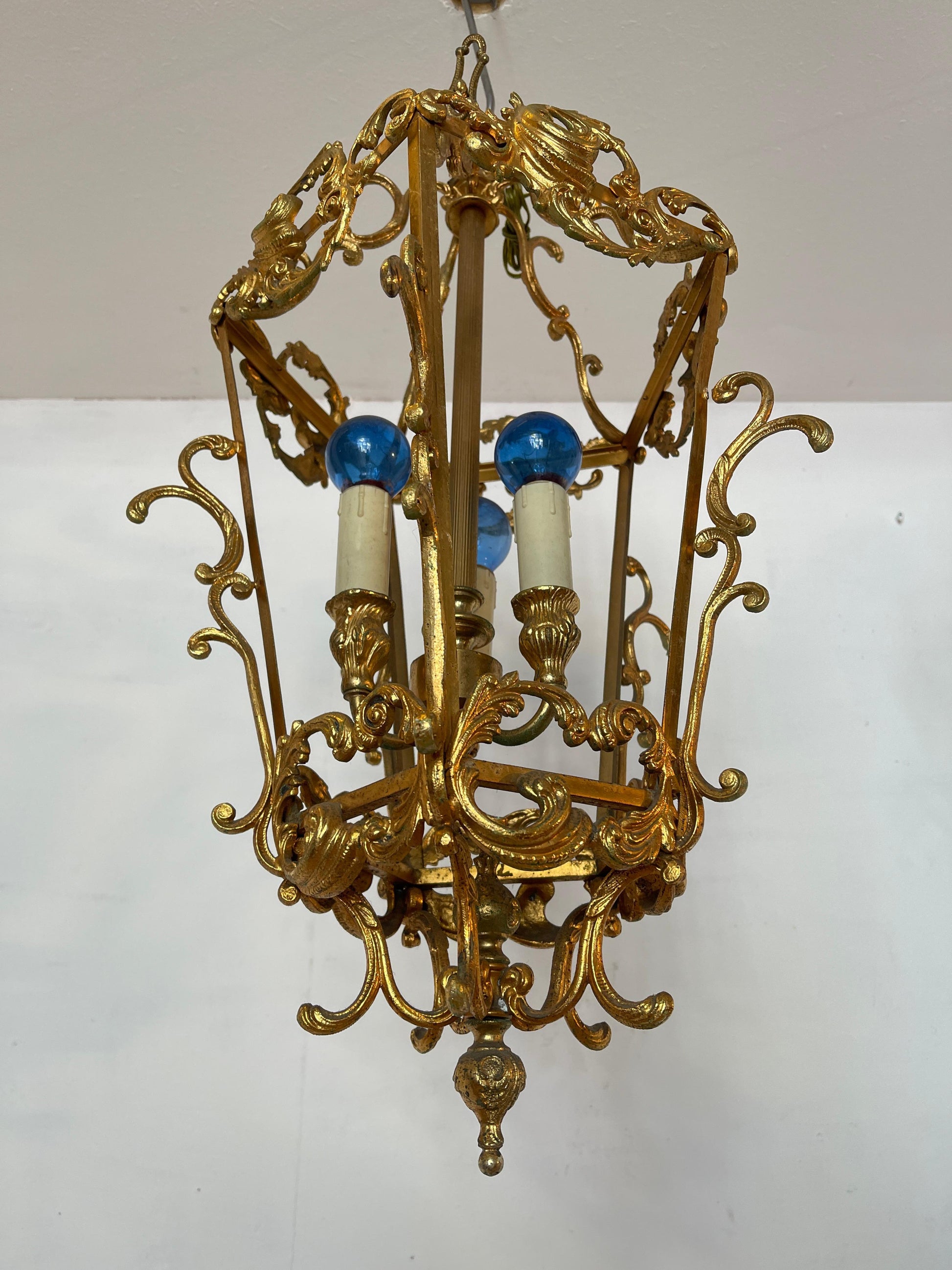 Coppia di lanterne vintage in bronzo degli anni '40