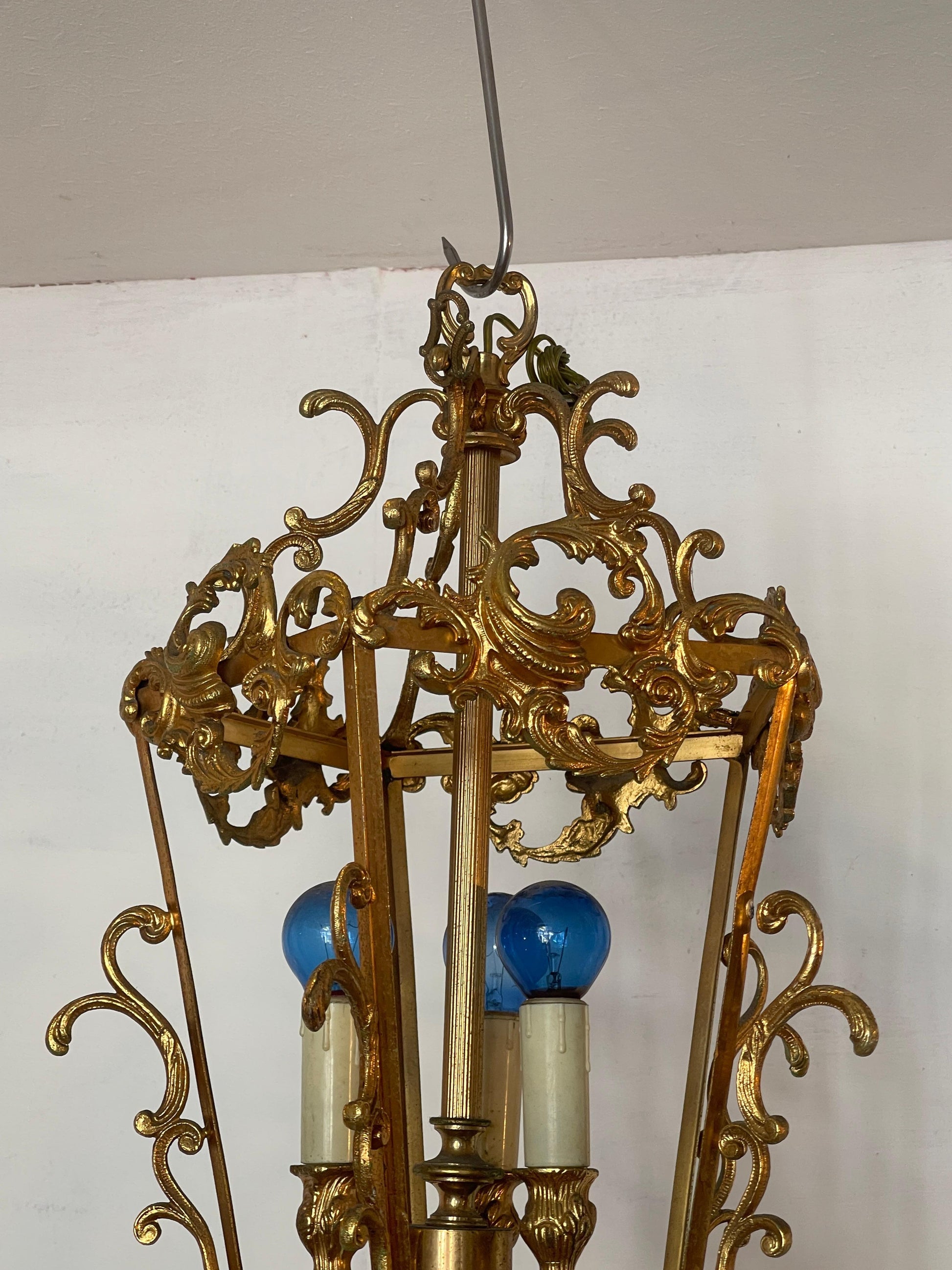 Coppia di lanterne vintage in bronzo degli anni '40