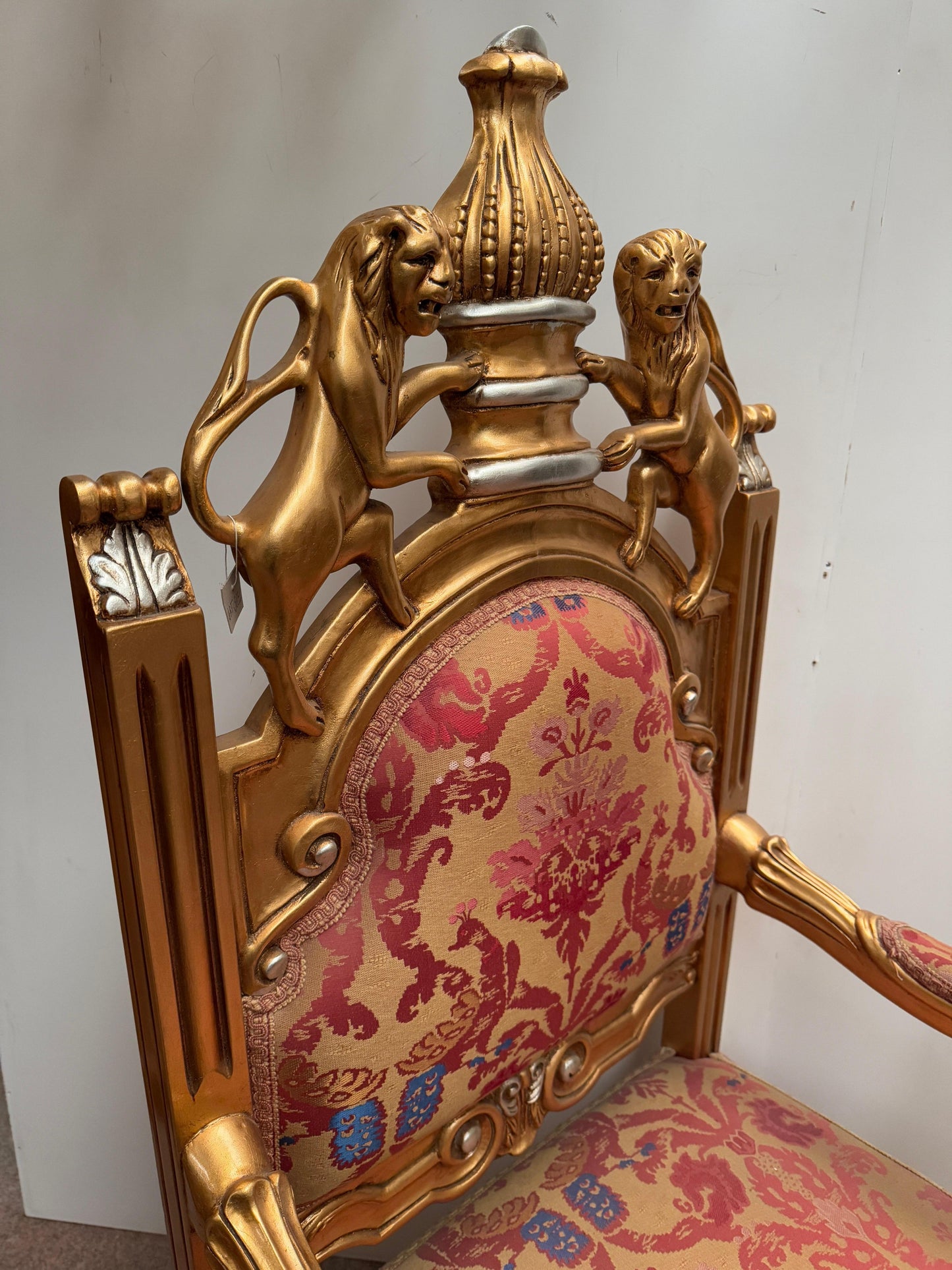 Trono reale barocco italiano dorato – Poltrona del re 1970