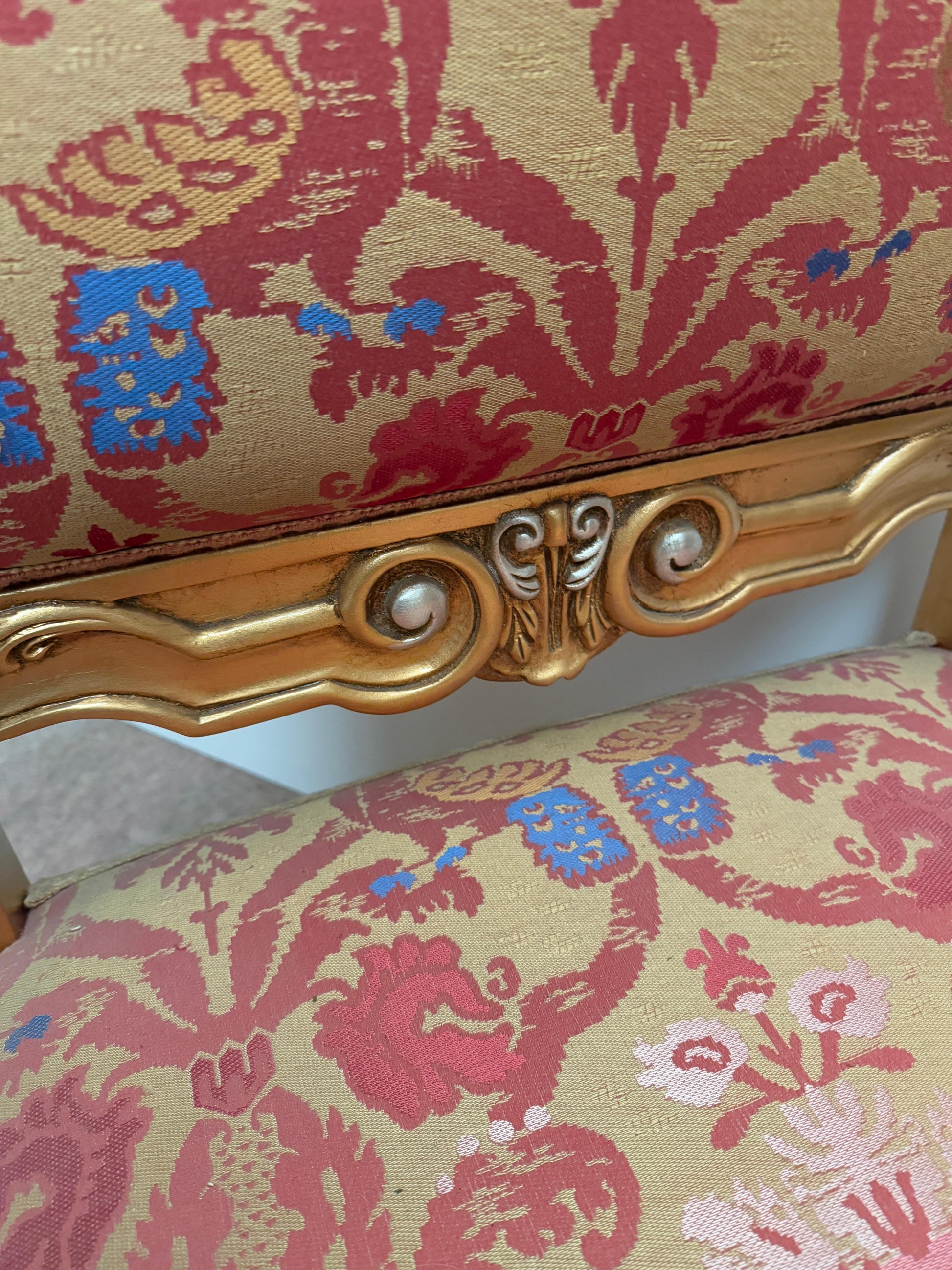 Trono reale barocco italiano dorato – Poltrona del re 1970