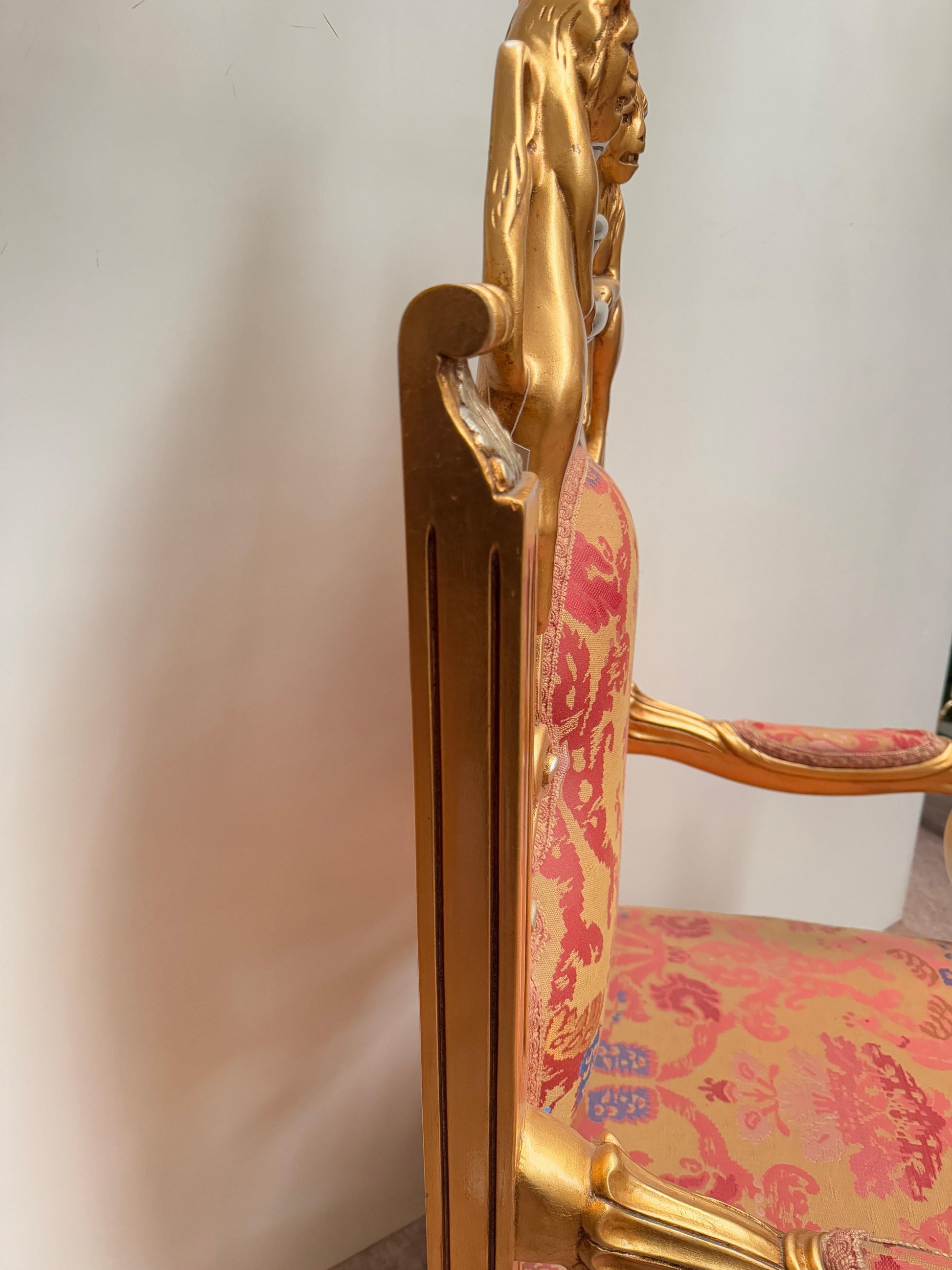 Trono reale barocco italiano dorato – Poltrona del re 1970
