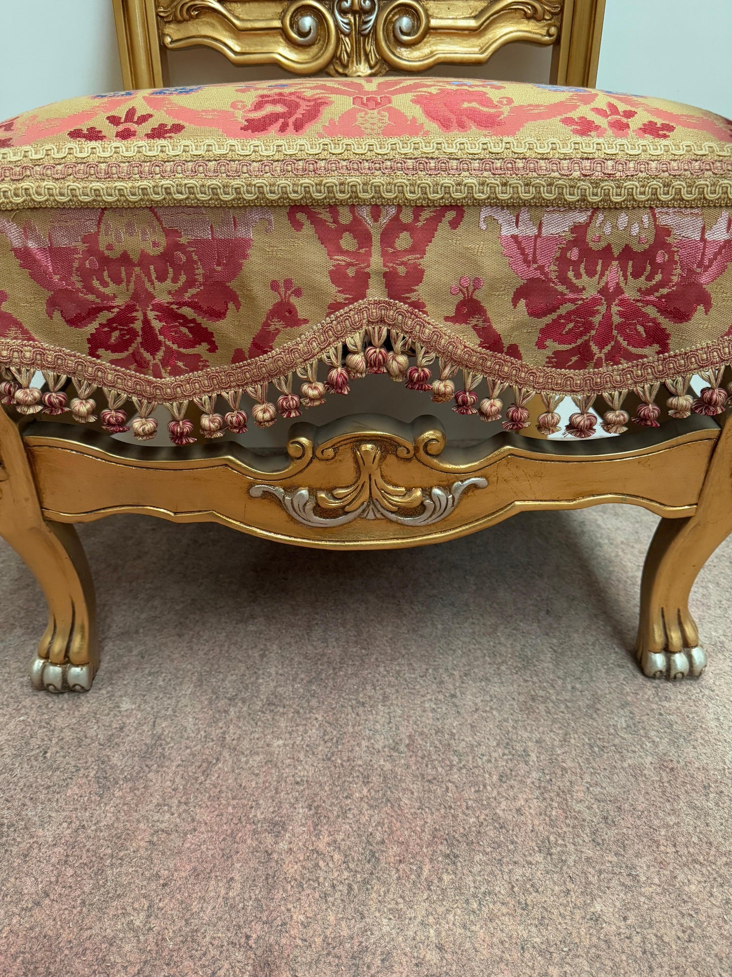 Trono reale barocco italiano dorato – Poltrona del re 1970