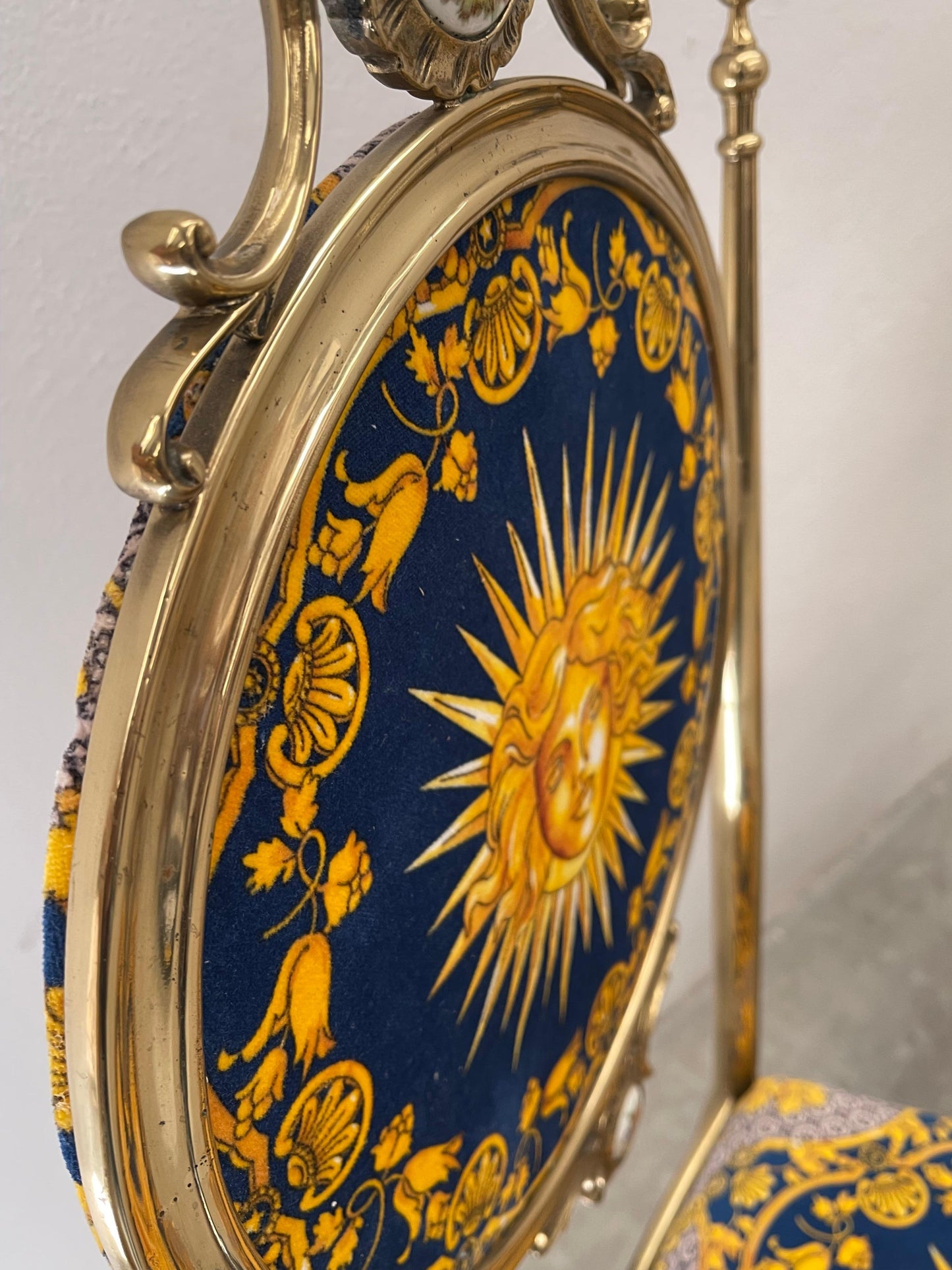 Sedia blue versailles oro