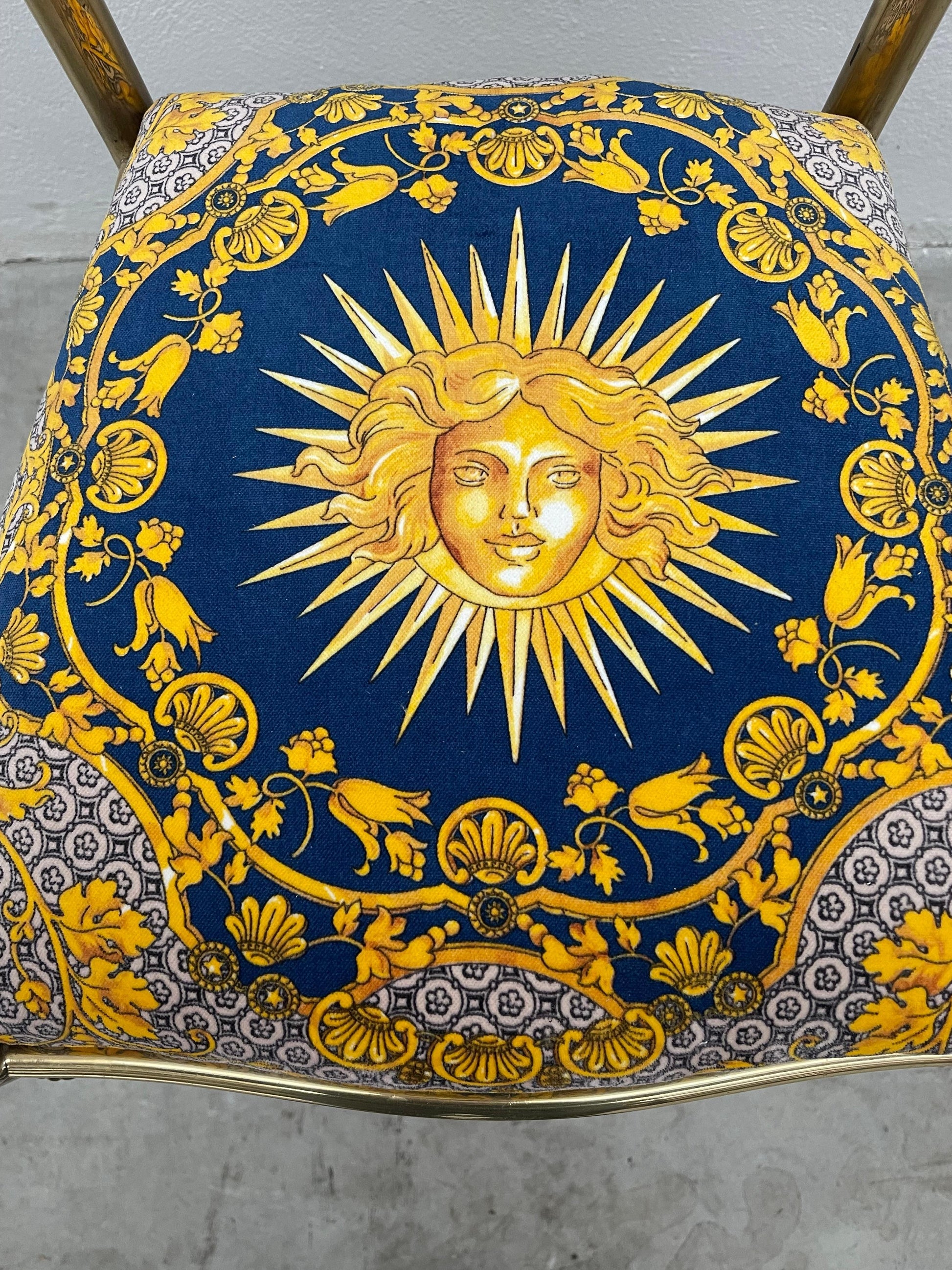 Sedia blue versailles oro