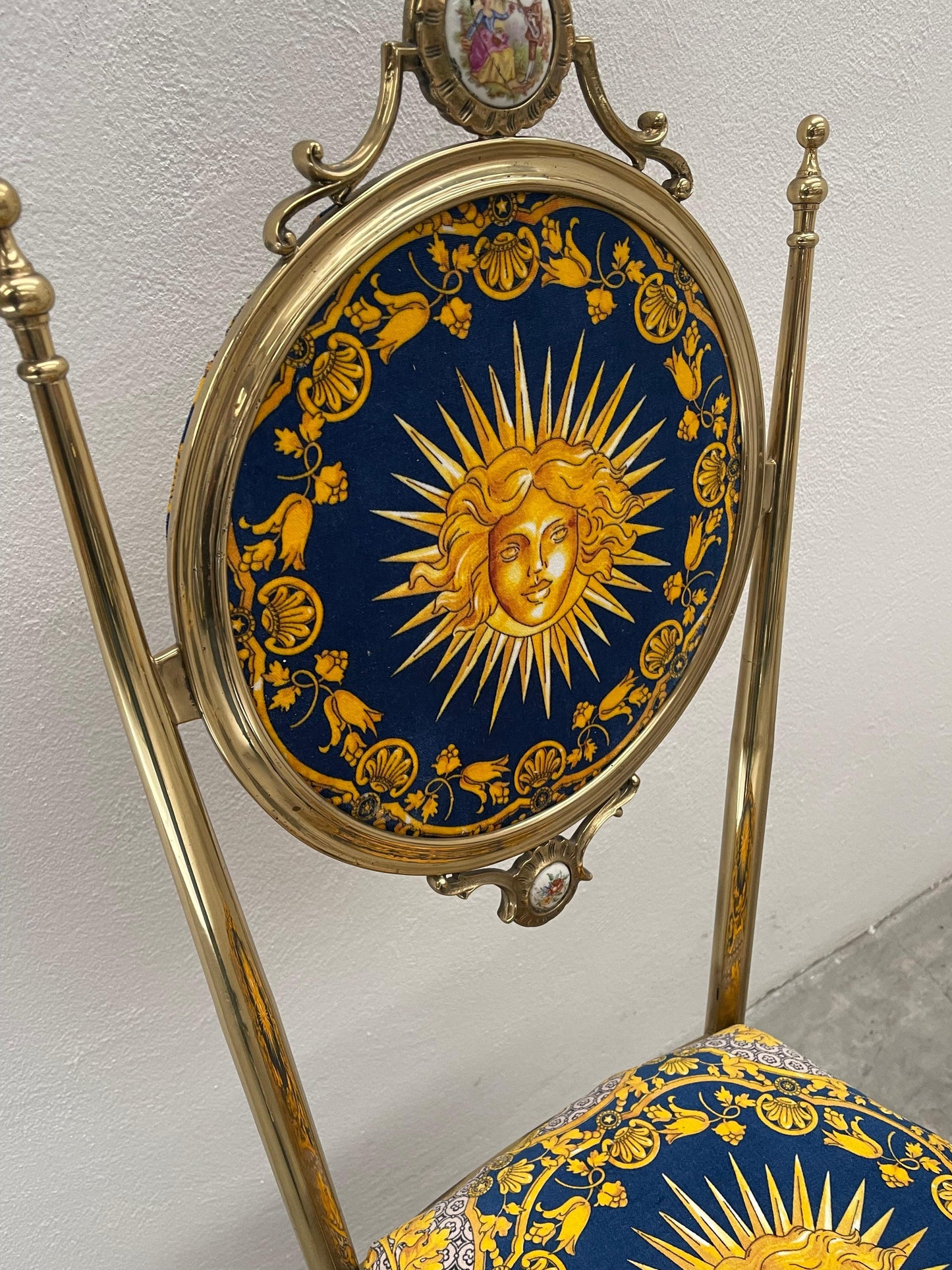 Sedia blue versailles oro