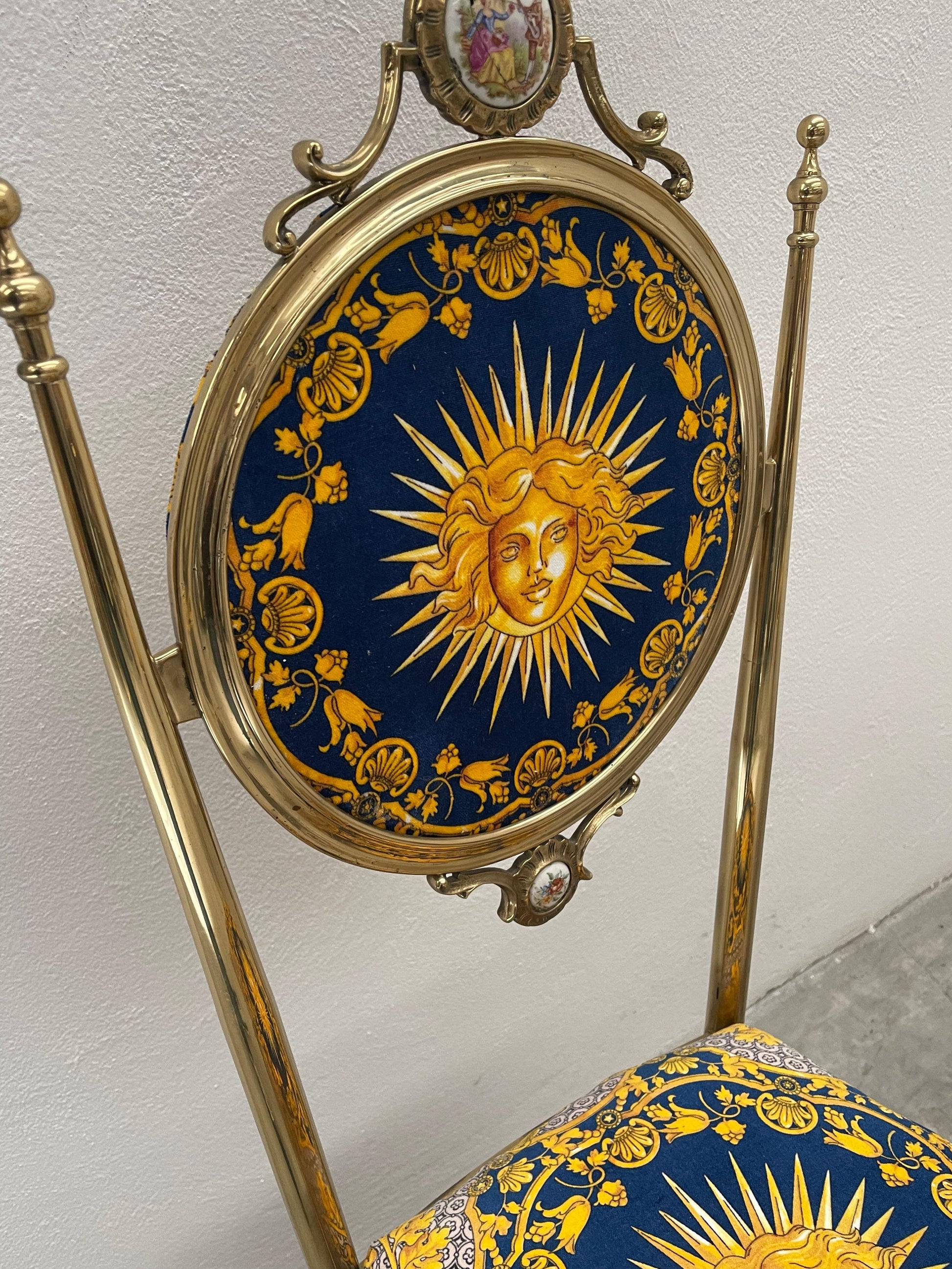 Sedia blue versailles oro