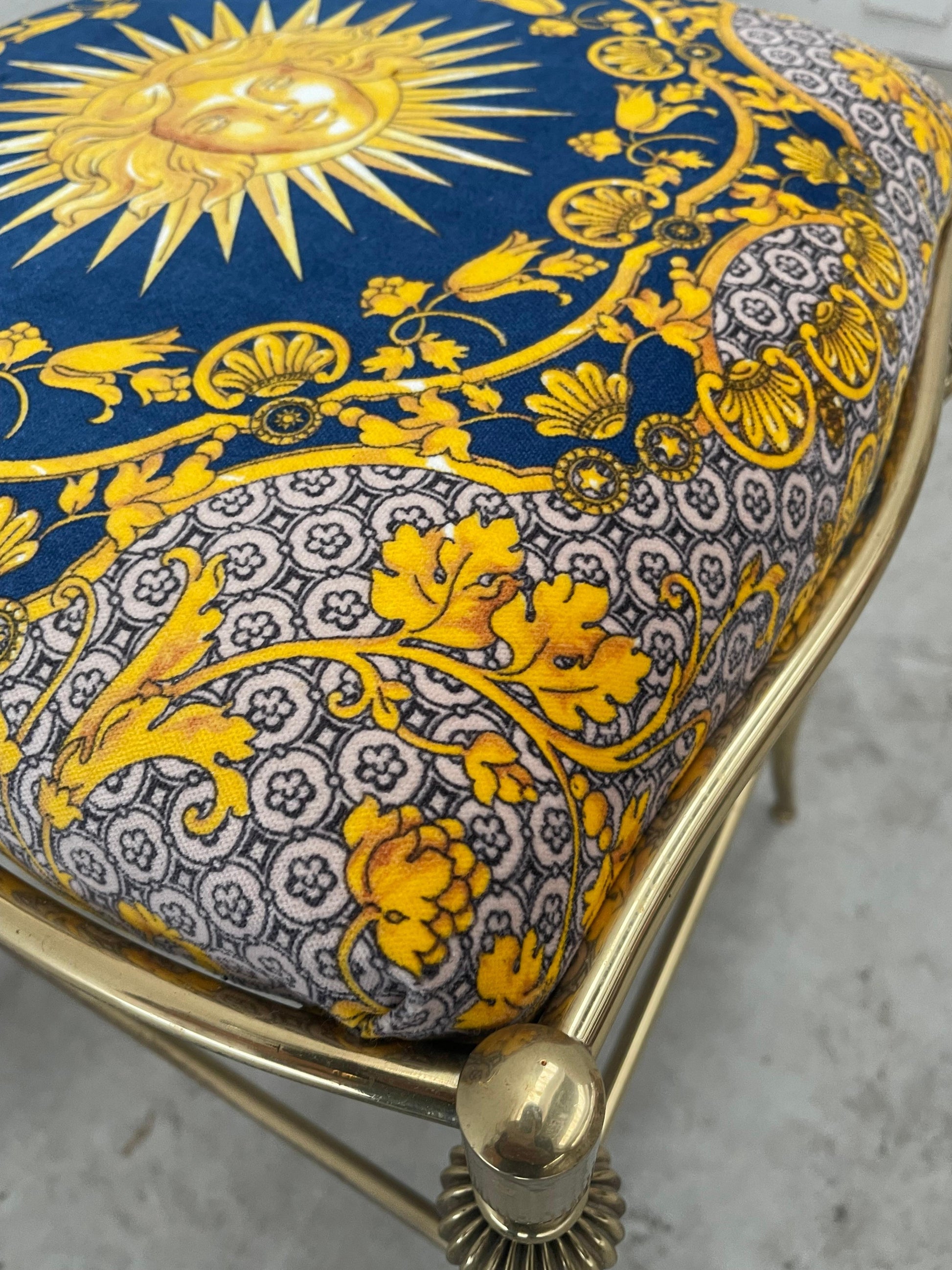 Sedia blue versailles oro