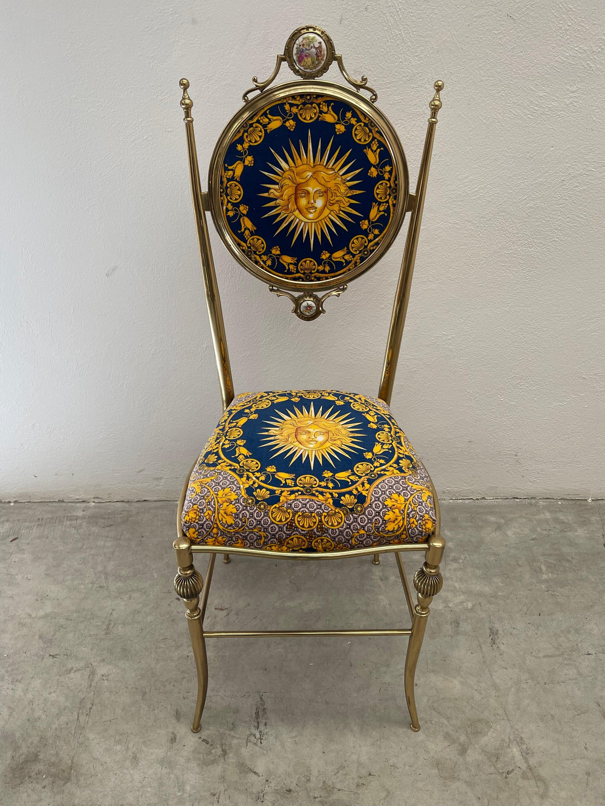 Sedia blue versailles oro