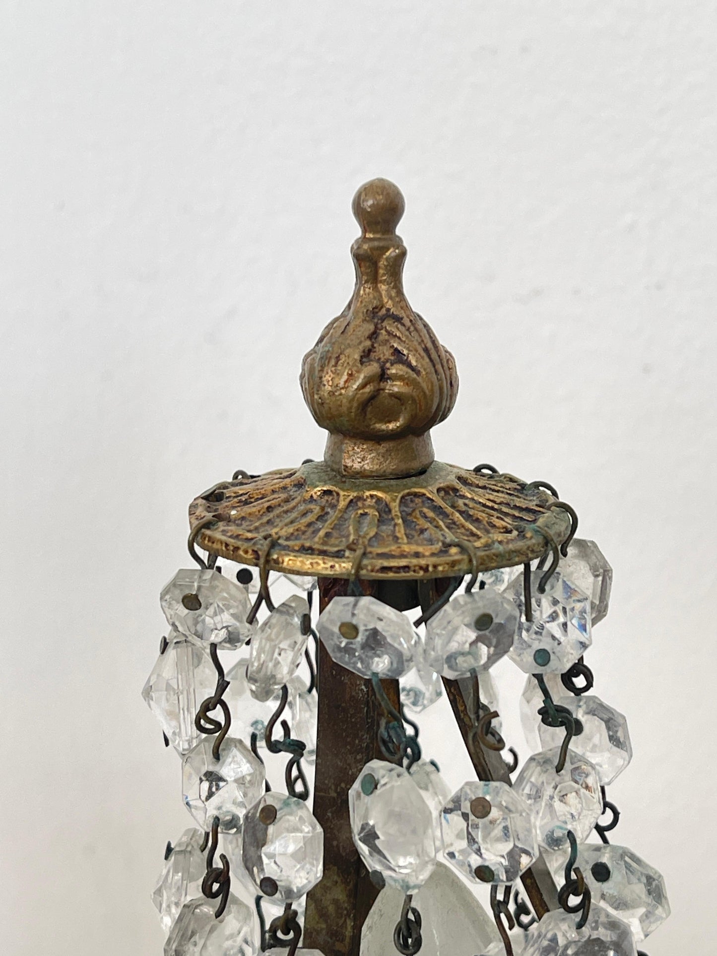 Coppia di Lampade Vintage con Cristalli - Eleganza Dorata