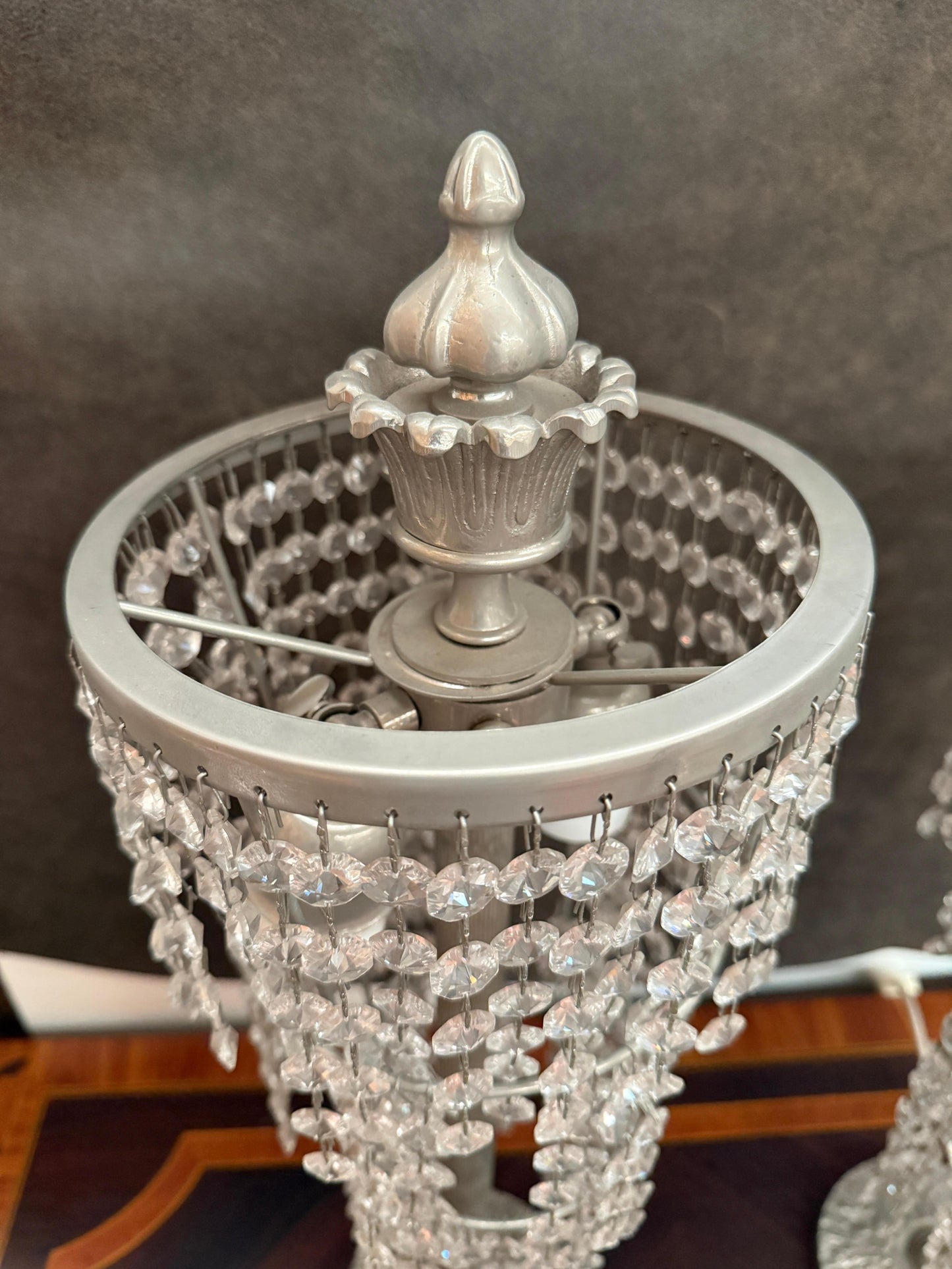 Coppia di lampade da tavolo eleganti rugiano in stile classico italiano anni '80