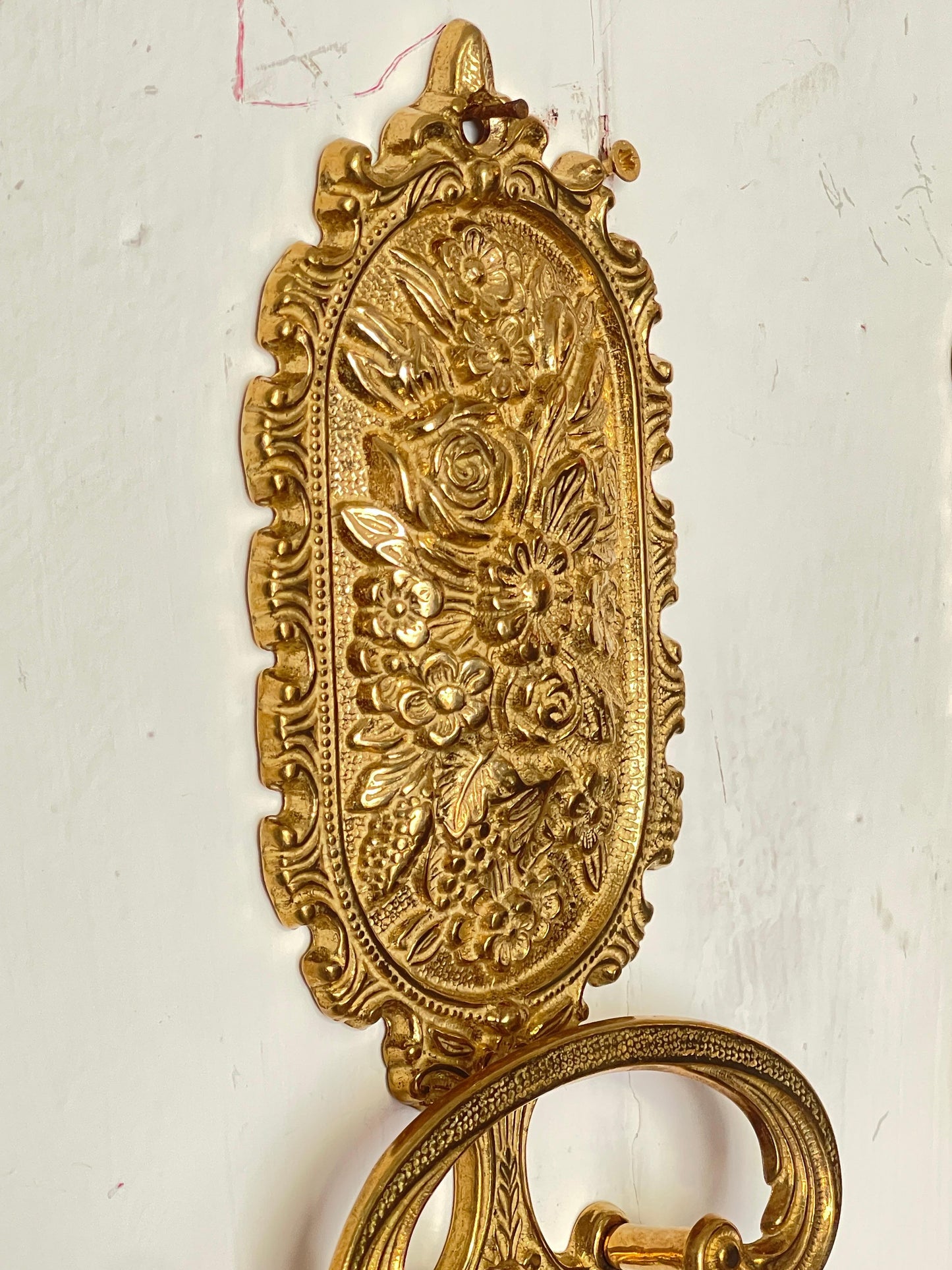 Eleganti Ganci da Parete Dorati in Stile Barocco – Set di 2 con Dettagli Florali