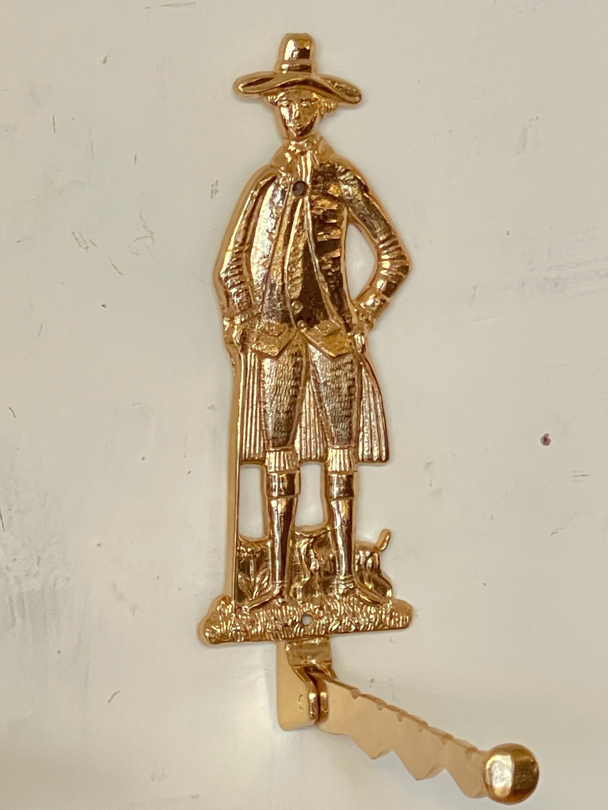 Set di 2 Ganci da Parete Cowboy in Ottone - Stile Vintage