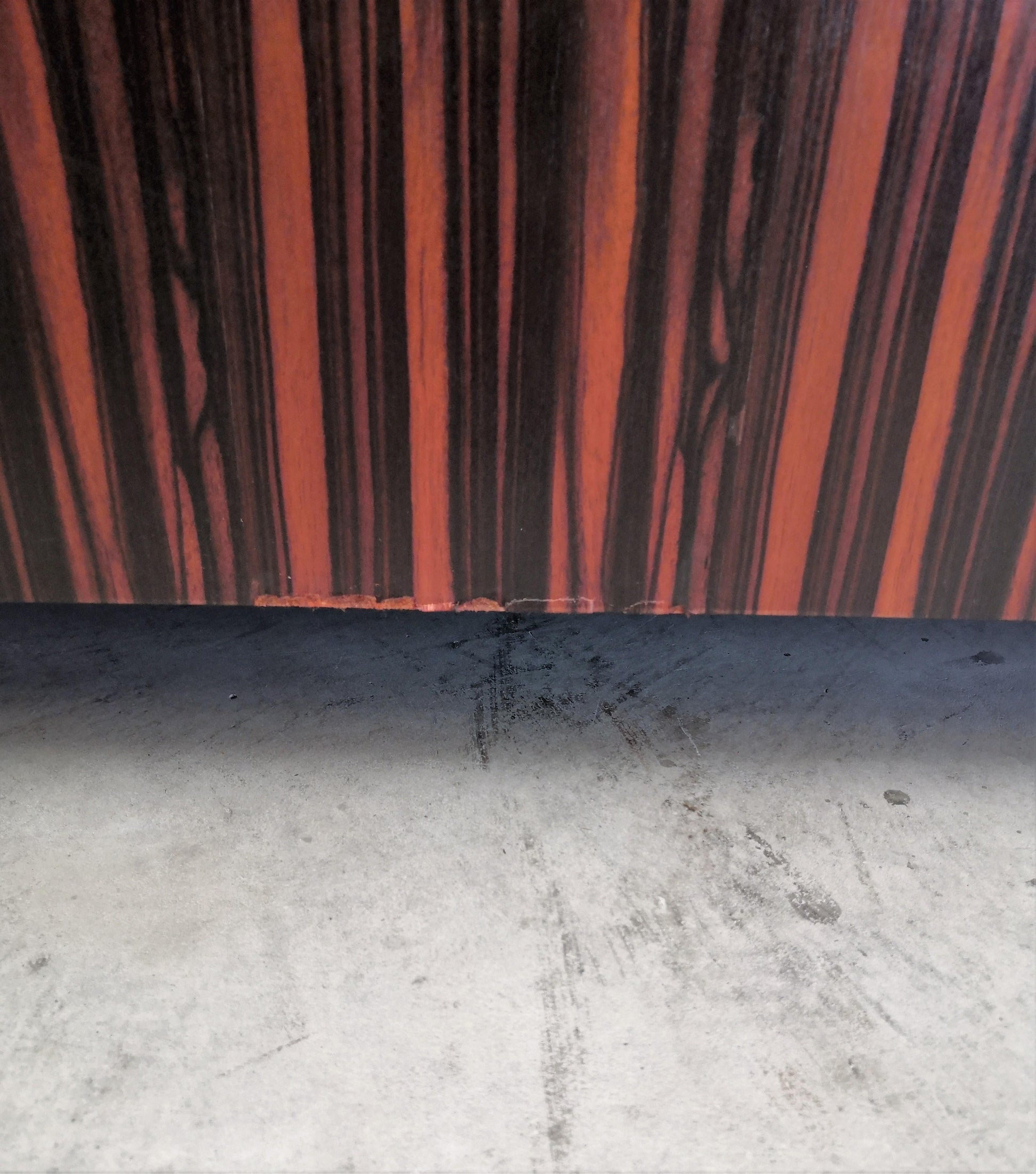 1980s Macassar Ebony and Brass Art Deco 3 Seat Sofa