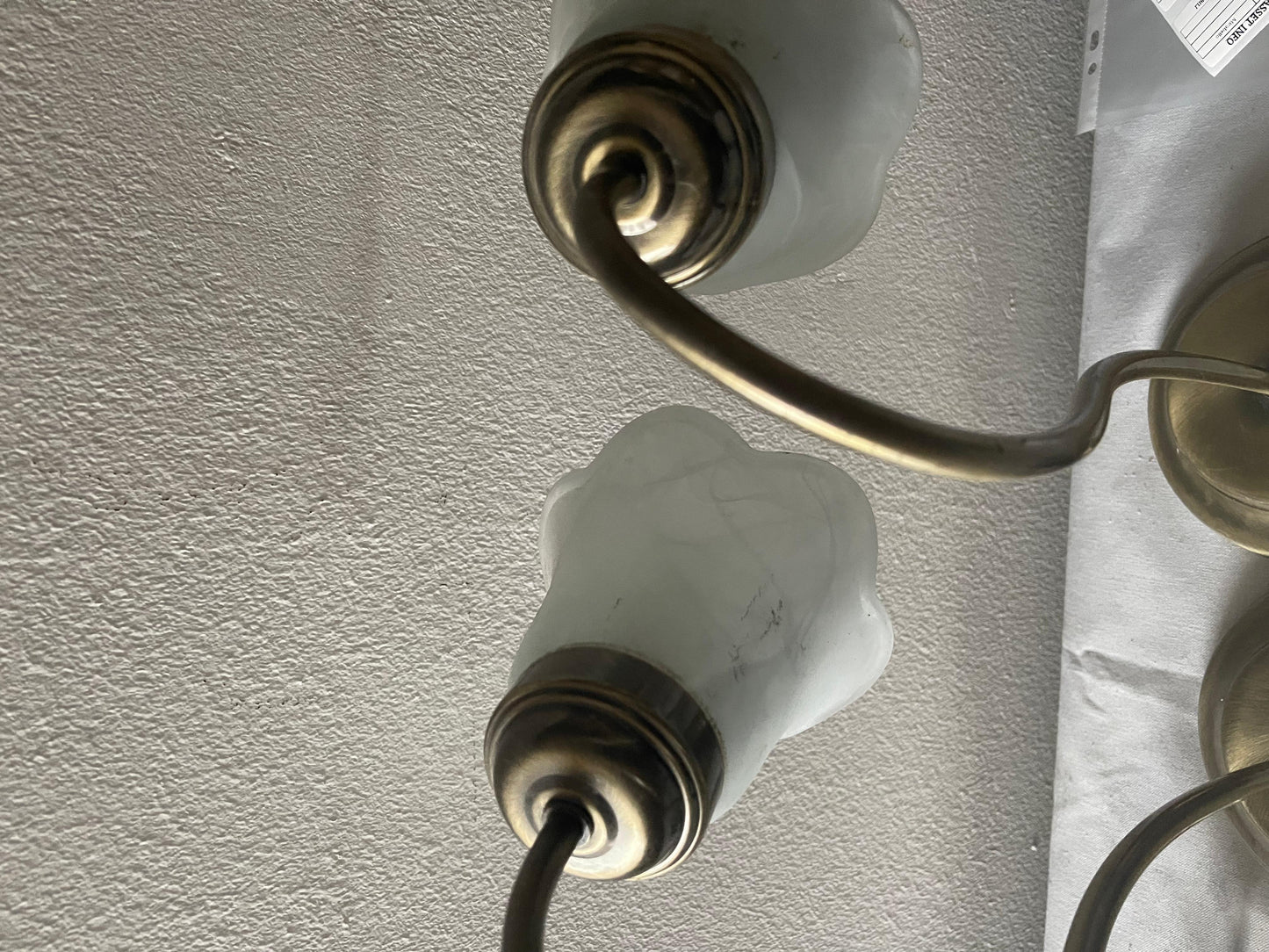 Bella coppia di lampade da tavolo in vetro stile tulip italiano degli anni '80