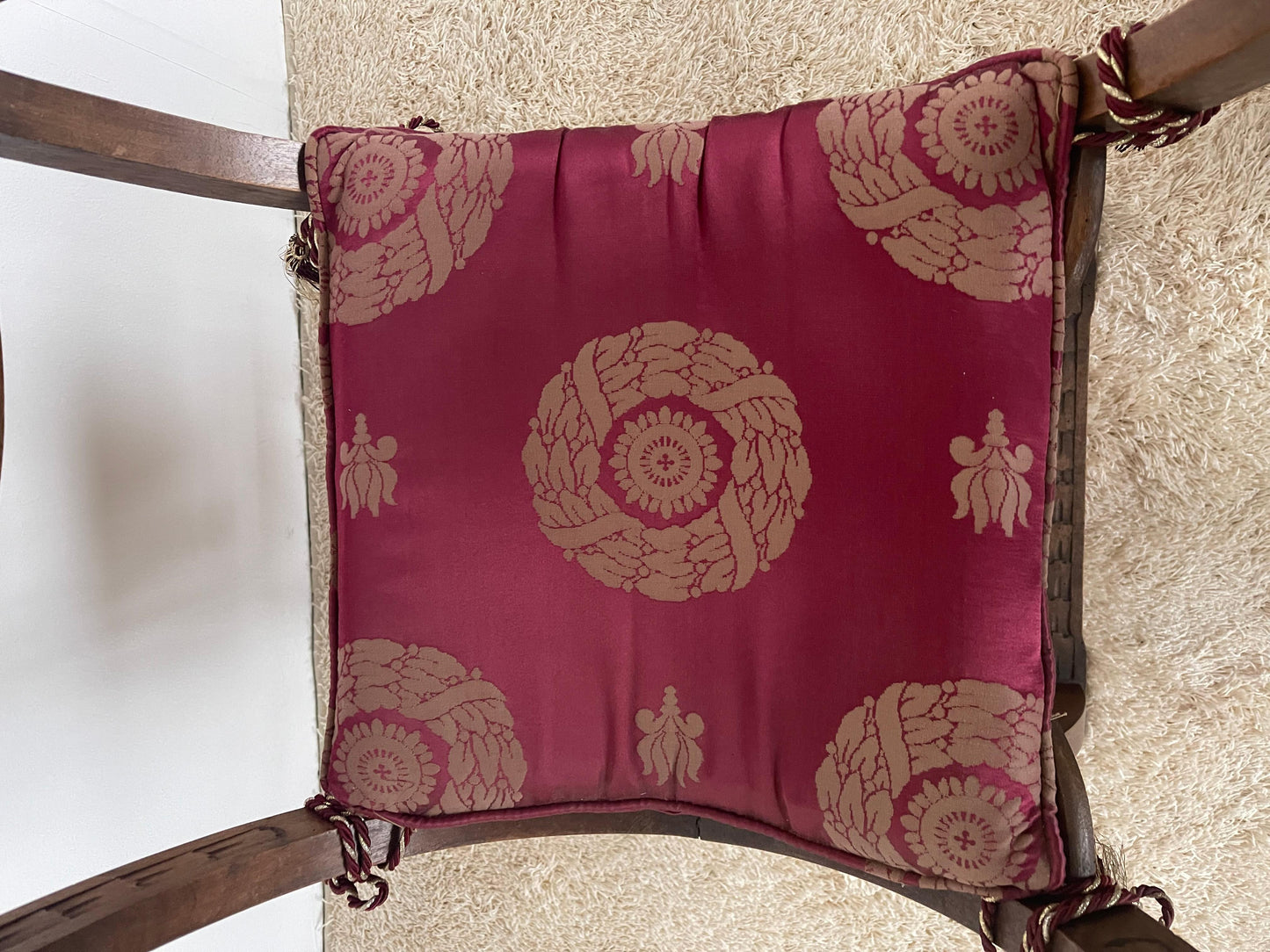 Italian Poltrona curule o dagobert in noce antica anni '20