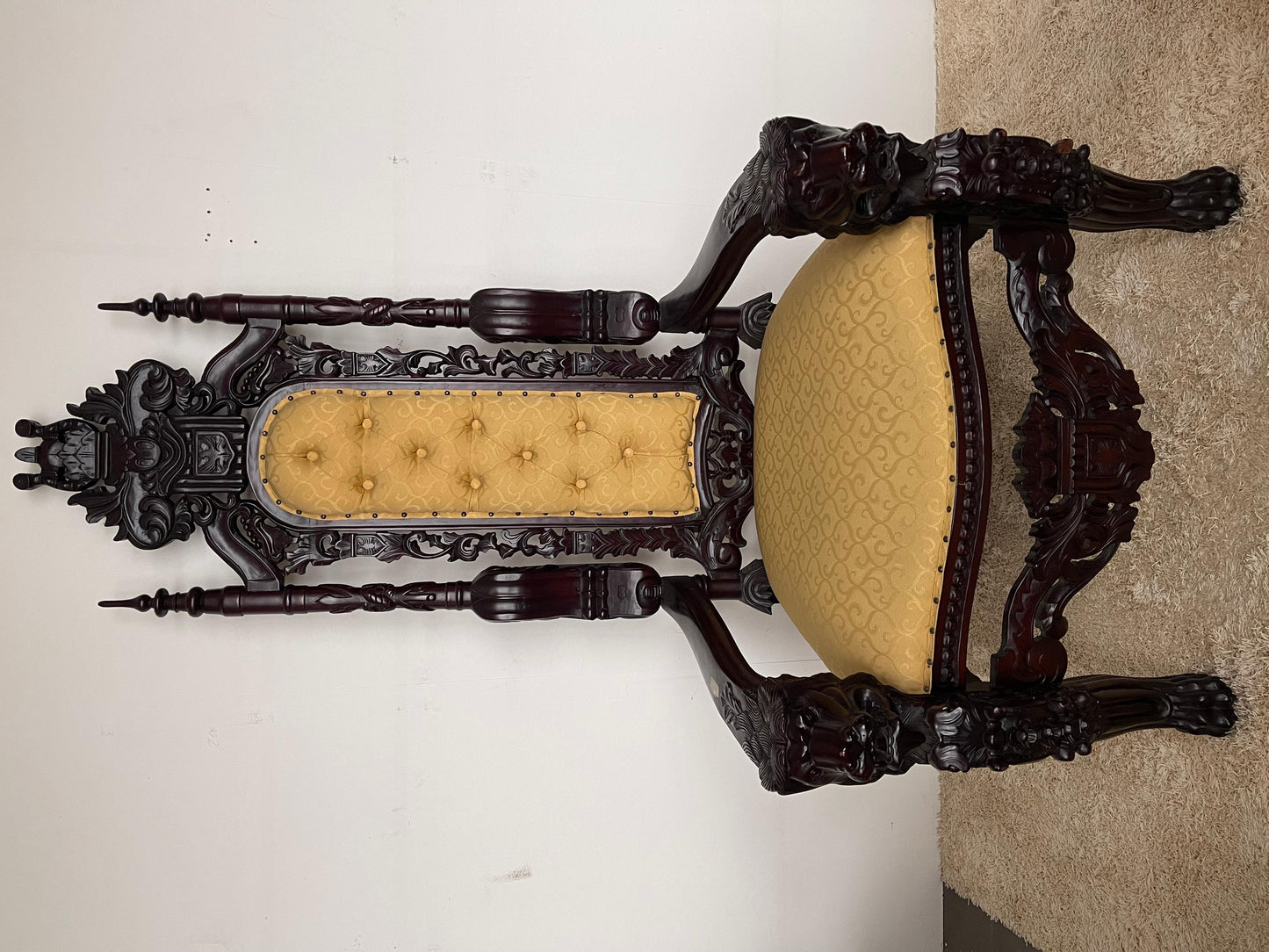 Grande trono lion king italiano stile dark poltrone reale del secolo XX