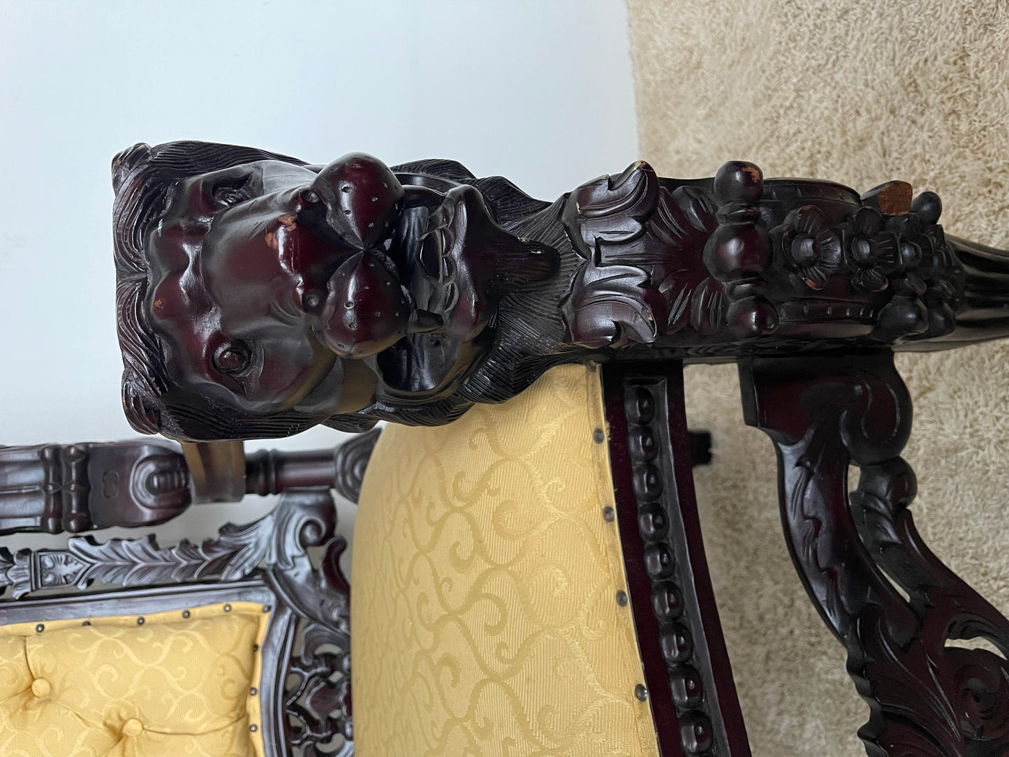 Grande trono lion king italiano stile dark poltrone reale del secolo XX