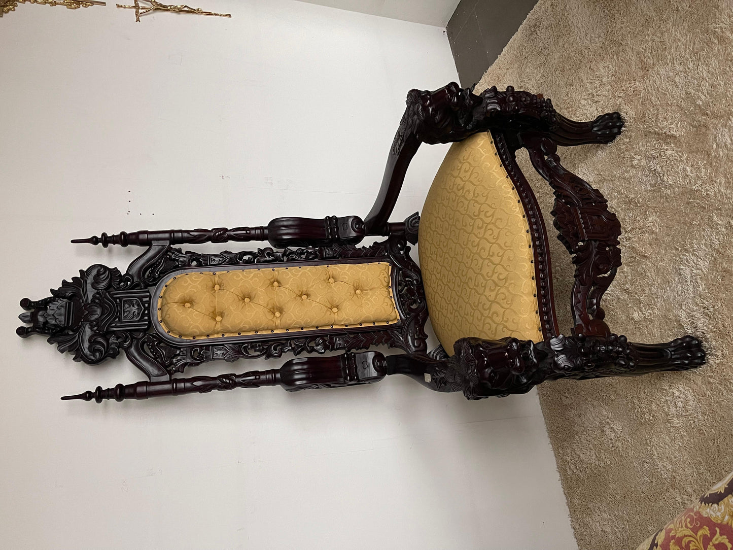 Grande trono lion king italiano stile dark poltrone reale del secolo XX