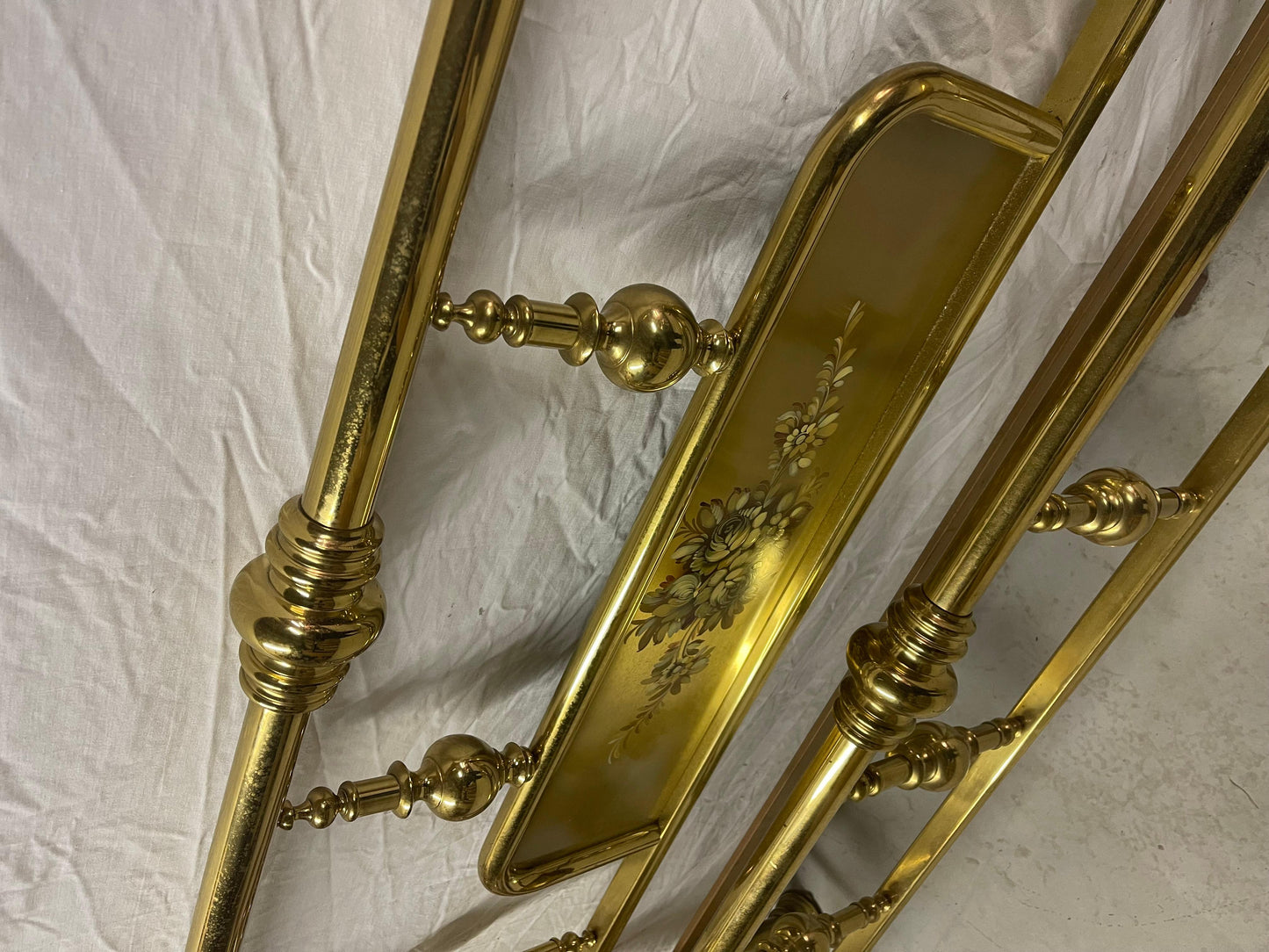 Letto in ottone dorato de disegn italiano stile vittoriano vintage anni '60