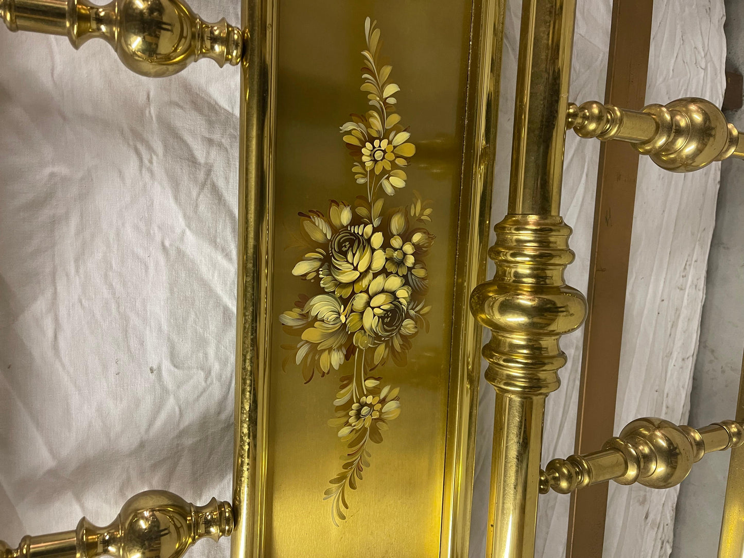 Letto in ottone dorato de disegn italiano stile vittoriano vintage anni '60