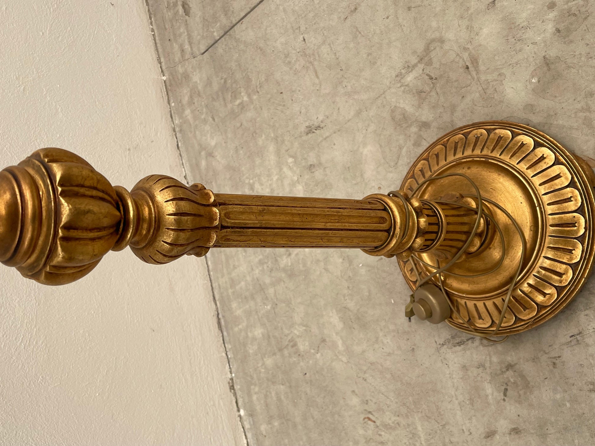 Lampara coche cristallo legno oro XIX